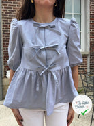 POPELINE DE COTON  SATIN TESSITURA MONTI 1911 GRIS BLEUTÉ - My Little Coupon