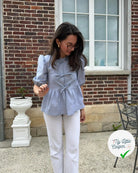 POPELINE DE COTON  SATIN TESSITURA MONTI 1911 GRIS BLEUTÉ - My Little Coupon