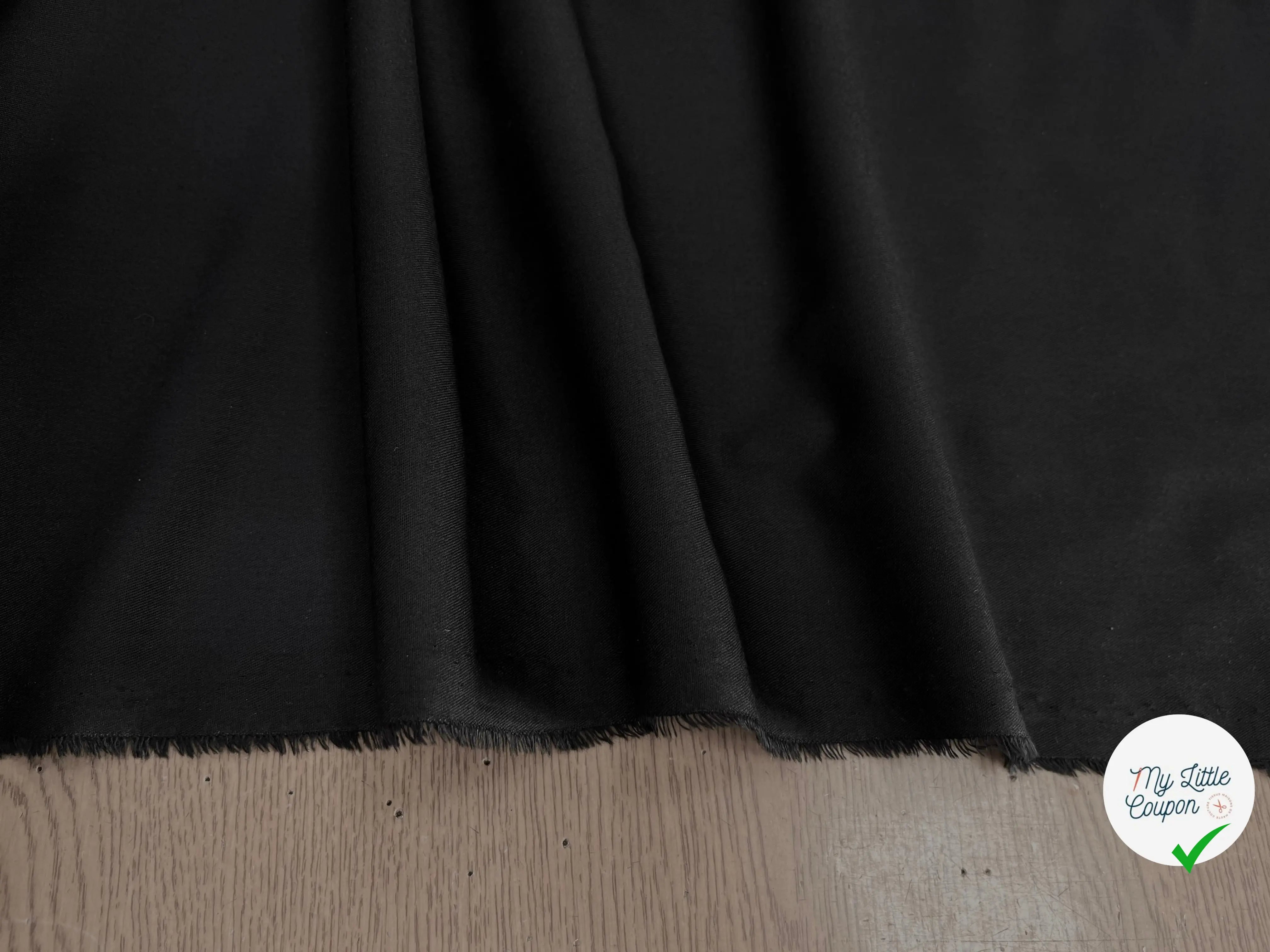 POPELINE DE COTON SERGÉE NOIR - My Little Coupon