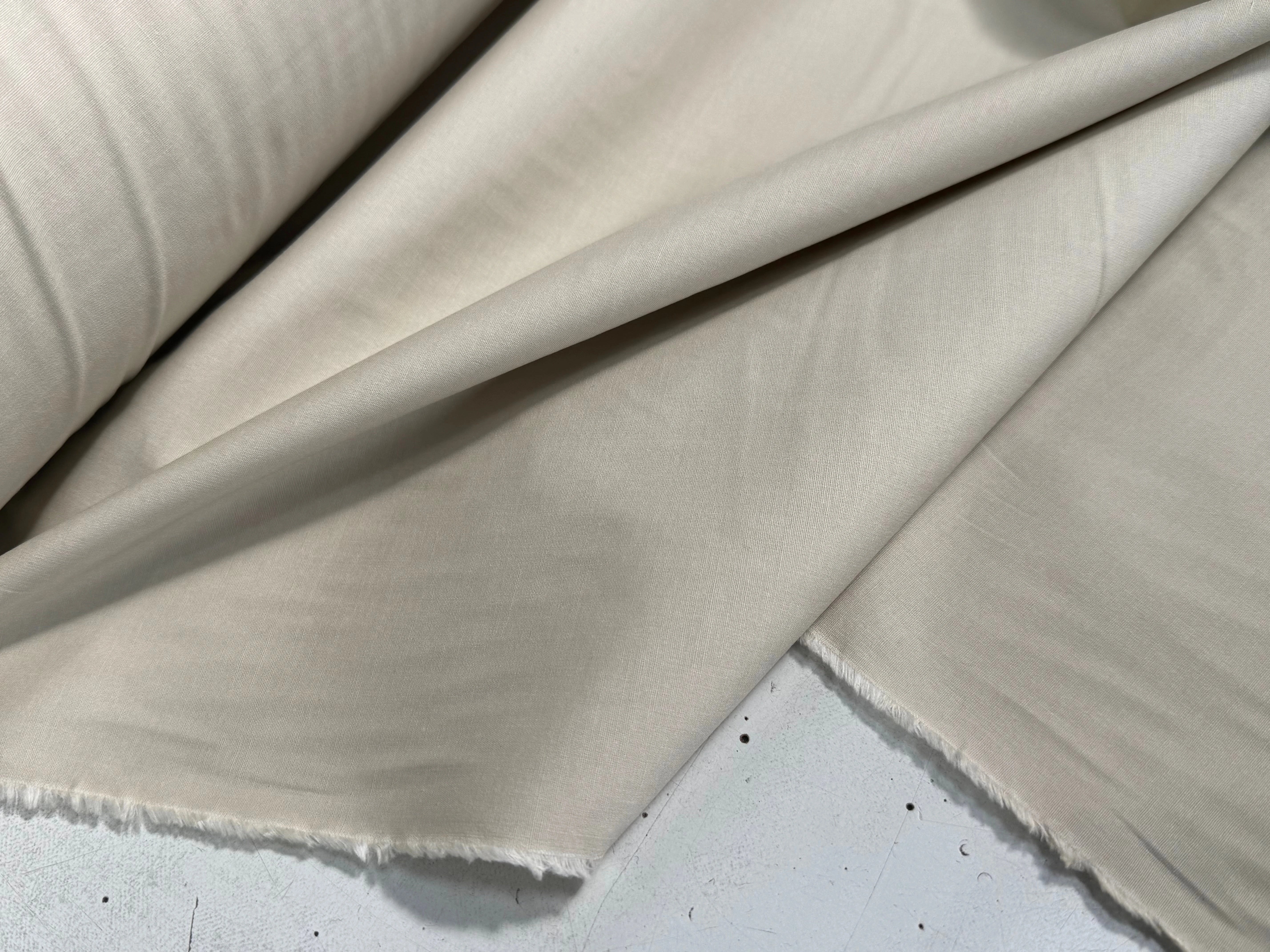 POPELINE DE COTON STRETCH BEIGE CLAIR ULTRA BEAU - My Little Coupon