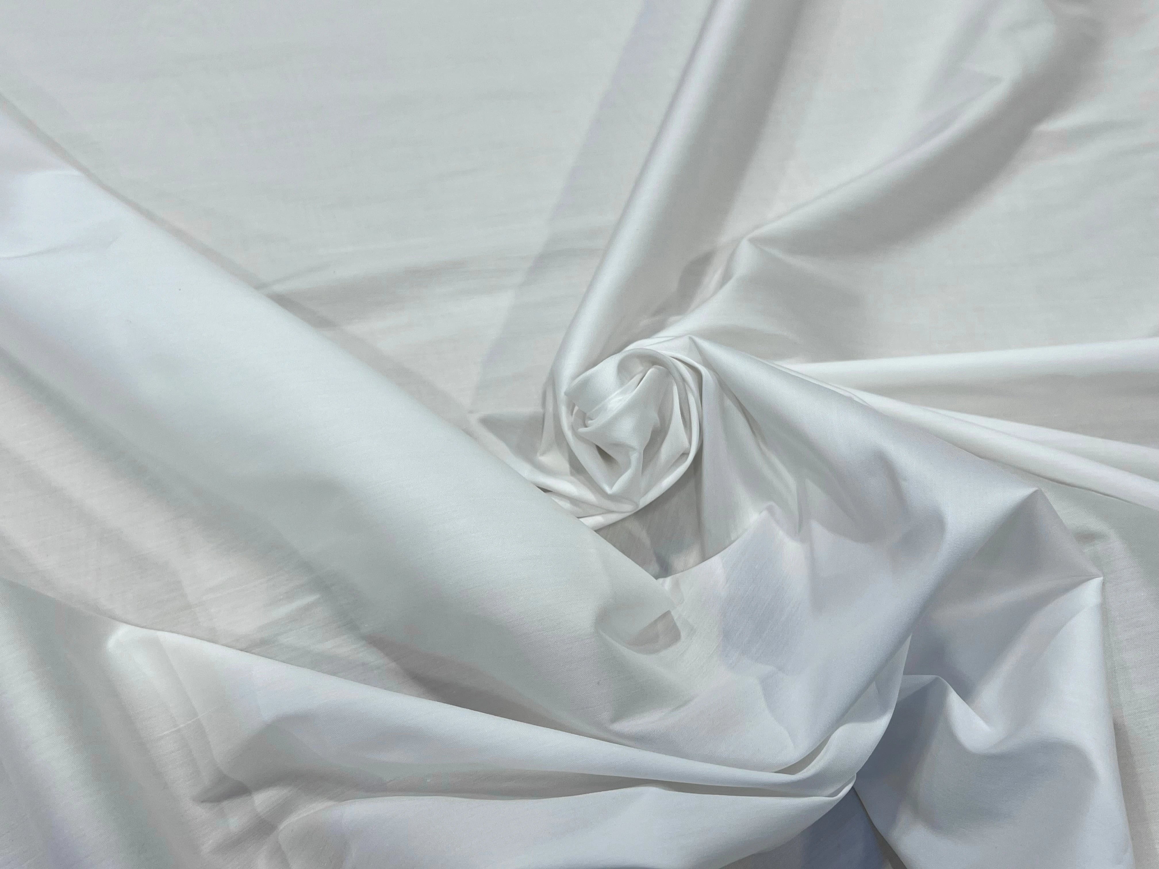 POPELINE DE COTON STRETCH BLANC 97% COTON - My Little Coupon