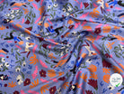 POPELINE DE COTON STRETCH IMPRIMÉ FLEURS ET OISEAUX FOND BLEU CIEL - My Little Coupon