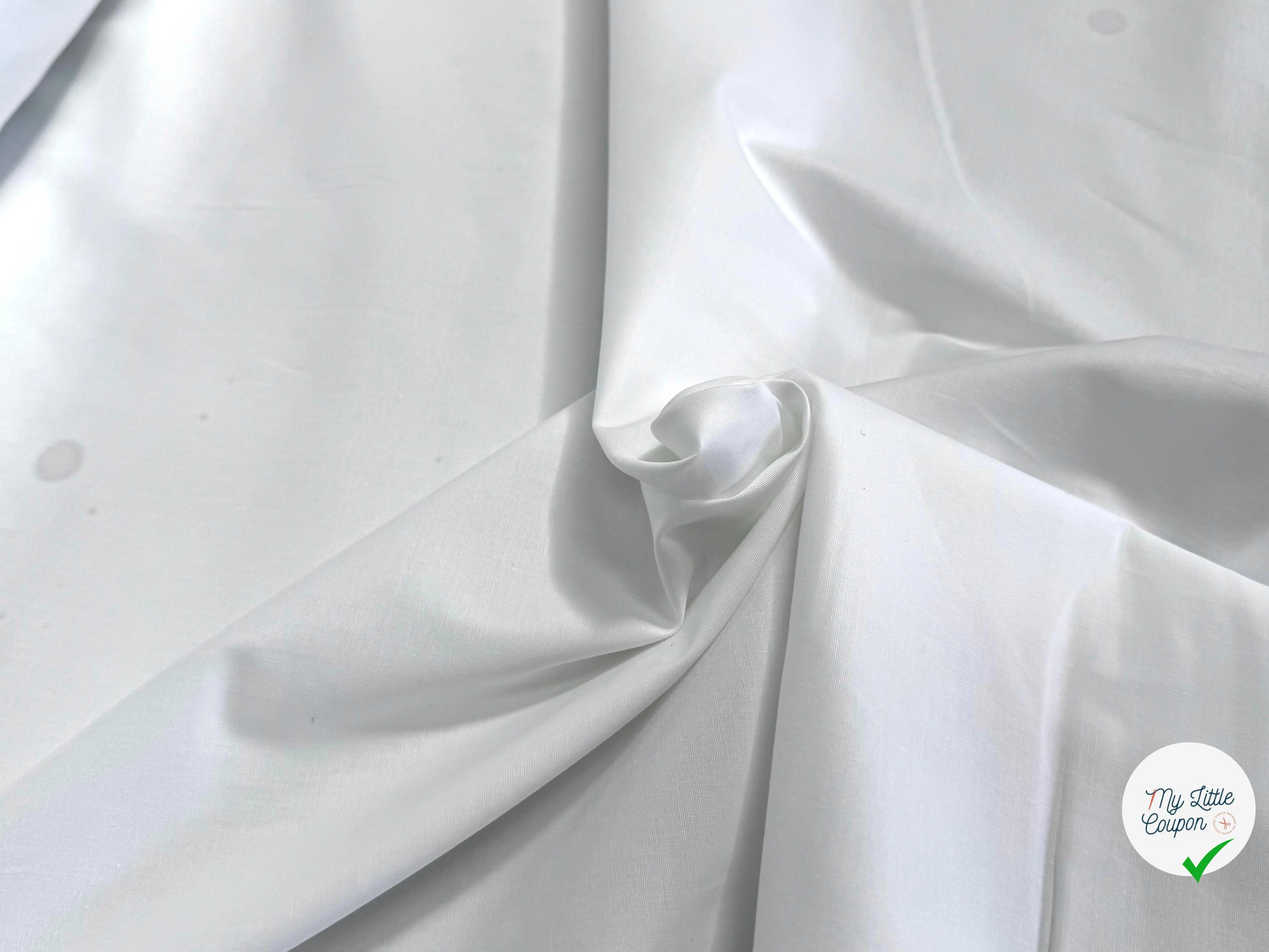 POPELINE DE COTON STRETCH ULTRA CHIC BLANC OPTIQUE - My Little Coupon