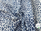 POPELINE DE COTON TACHES FELIN BLEU - My Little Coupon