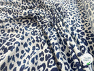 POPELINE DE COTON TACHES FELIN BLEU - My Little Coupon