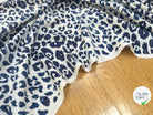 POPELINE DE COTON TACHES FELIN BLEU - My Little Coupon