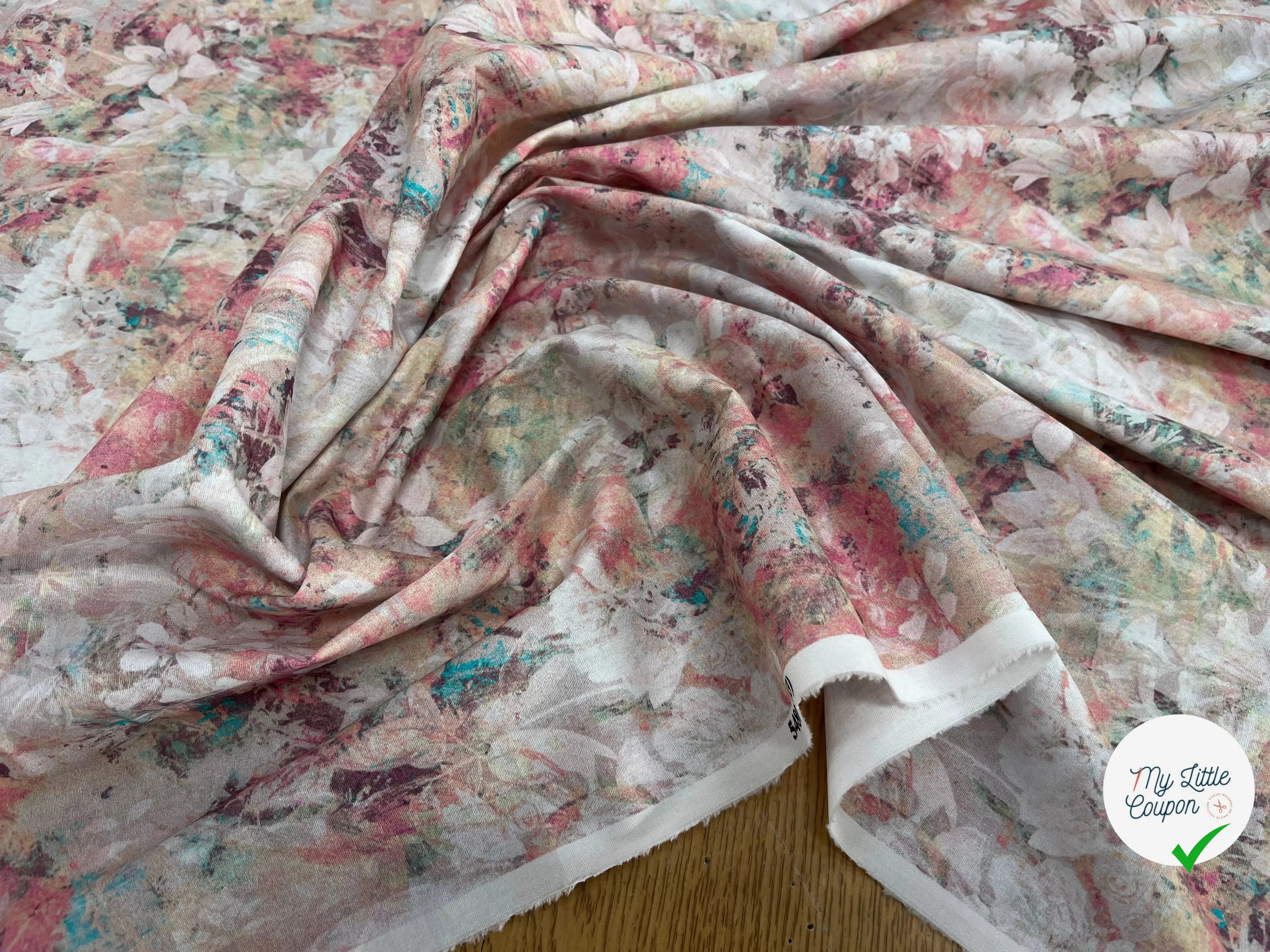 POPELINE DE COTON TIE & DYE ROSE - My Little Coupon