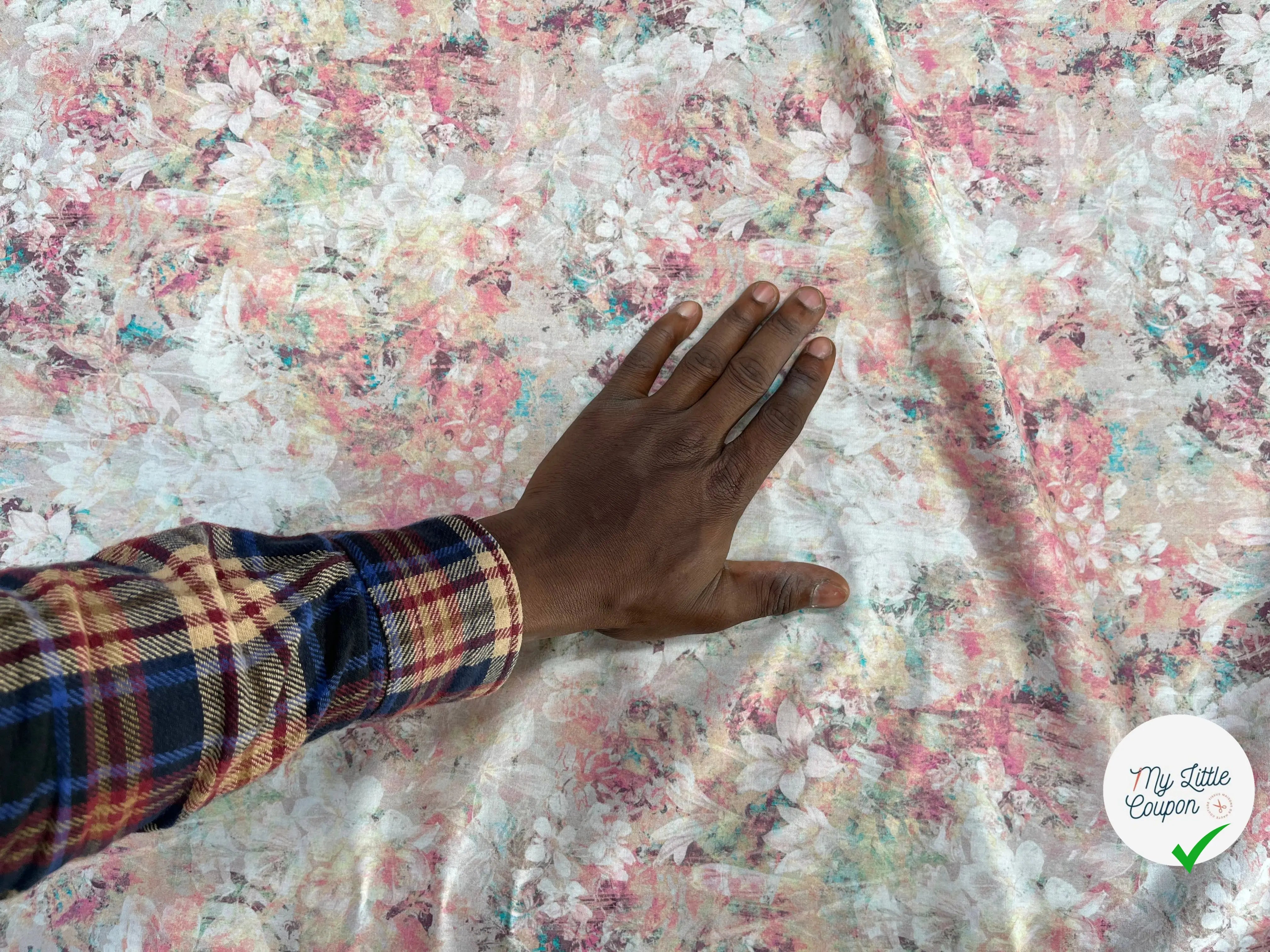 POPELINE DE COTON TIE & DYE ROSE - My Little Coupon