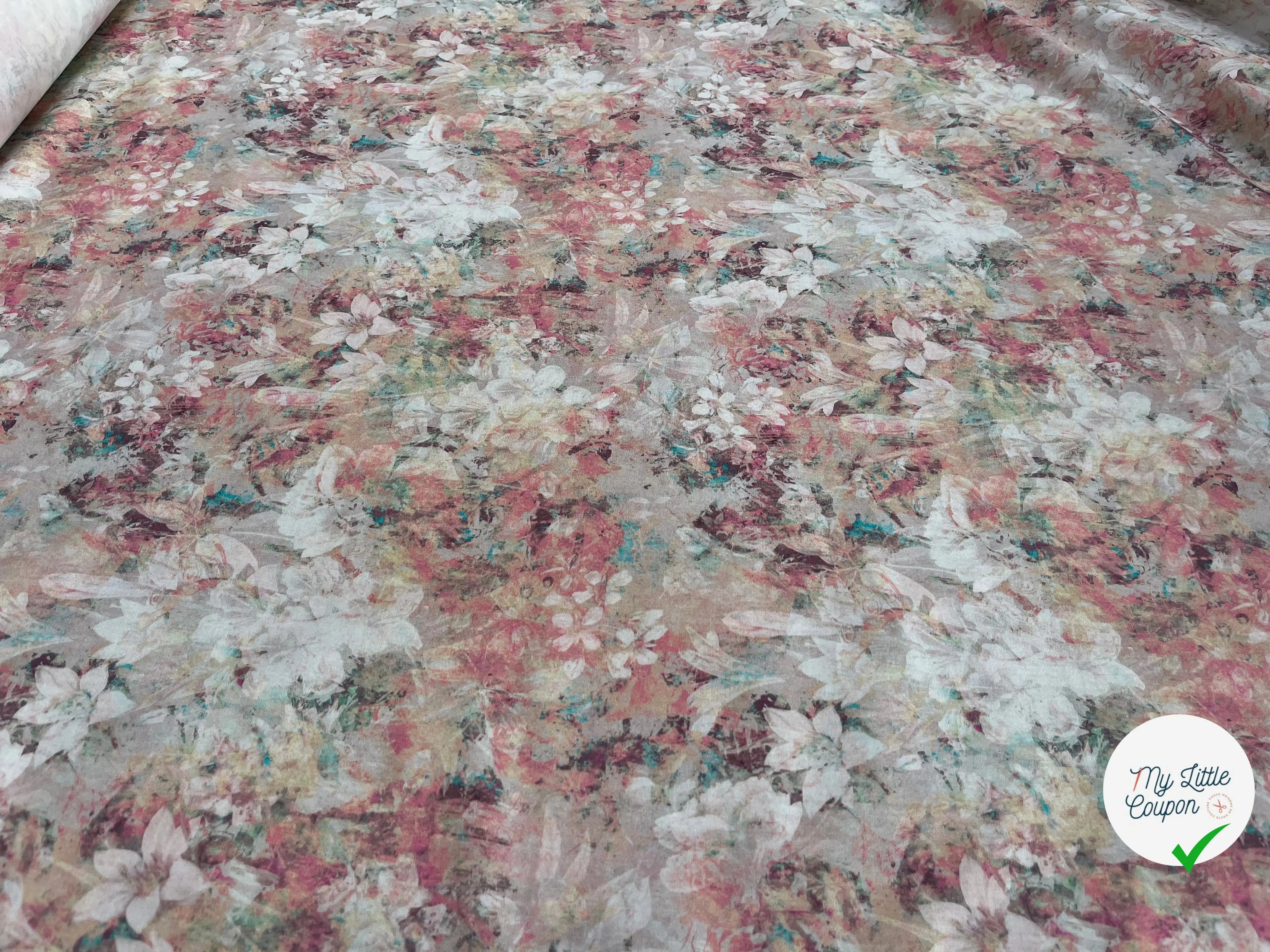 POPELINE DE COTON TIE & DYE ROSE - My Little Coupon