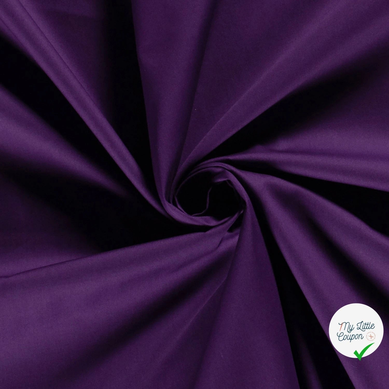 POPELINE DE COTON TISSU UNICOLORE AUBERGINE - My Little Coupon