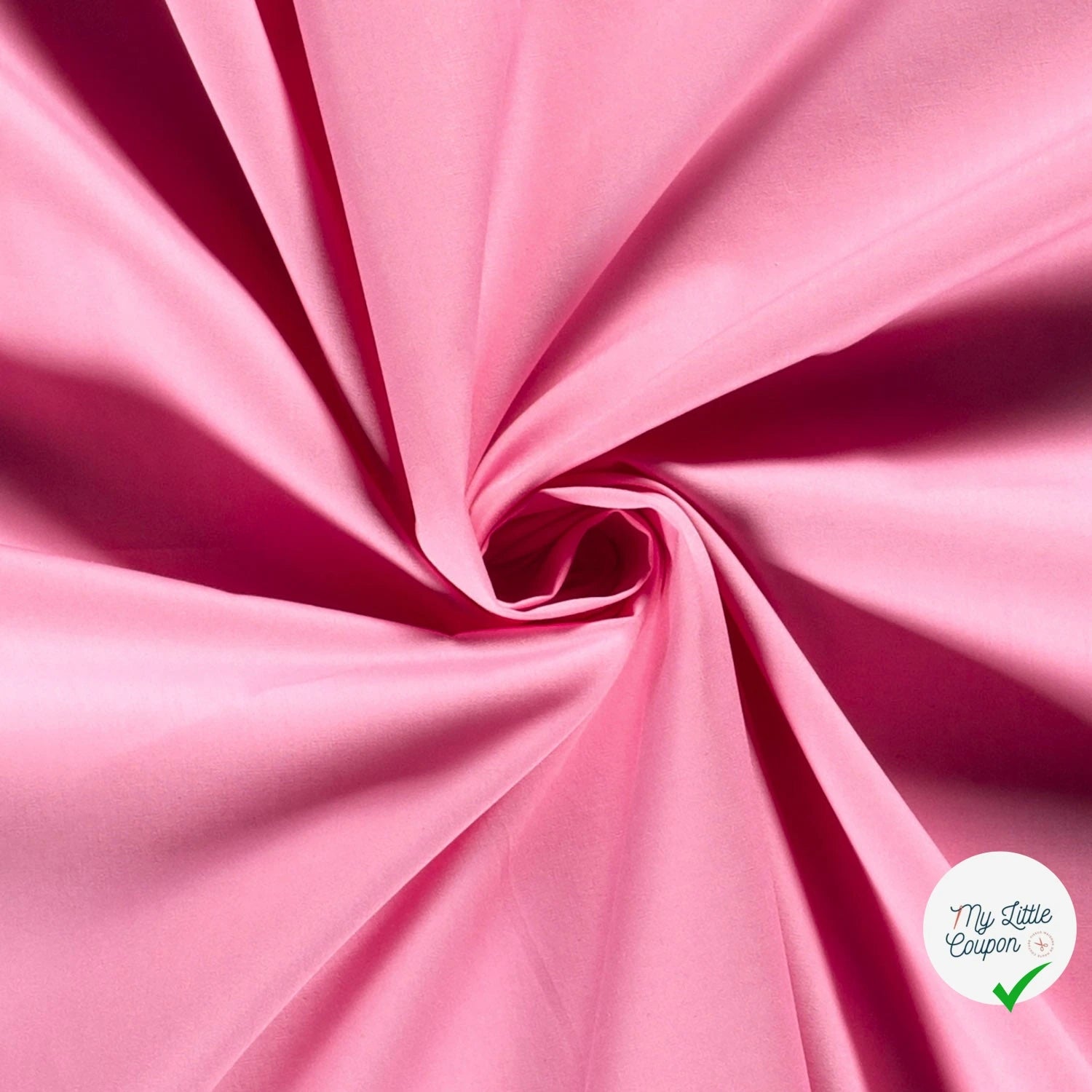 POPELINE DE COTON TISSU UNICOLORE ROSE - My Little Coupon