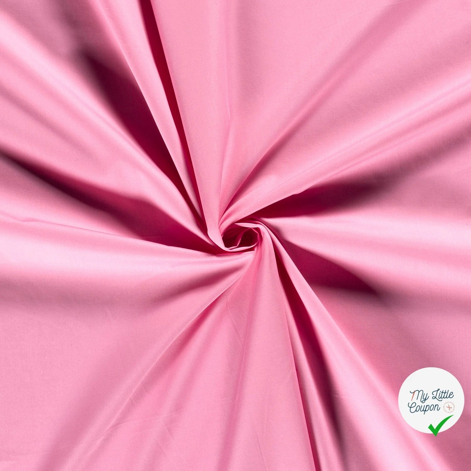 POPELINE DE COTON TISSU UNICOLORE ROSE - My Little Coupon