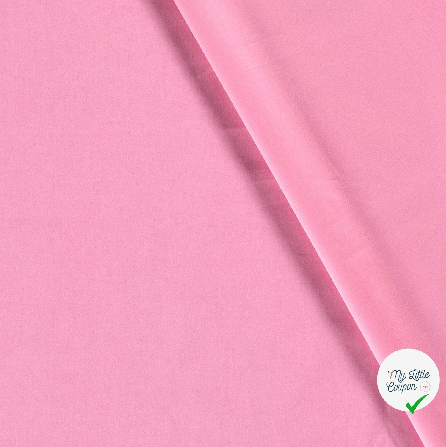 POPELINE DE COTON TISSU UNICOLORE ROSE - My Little Coupon