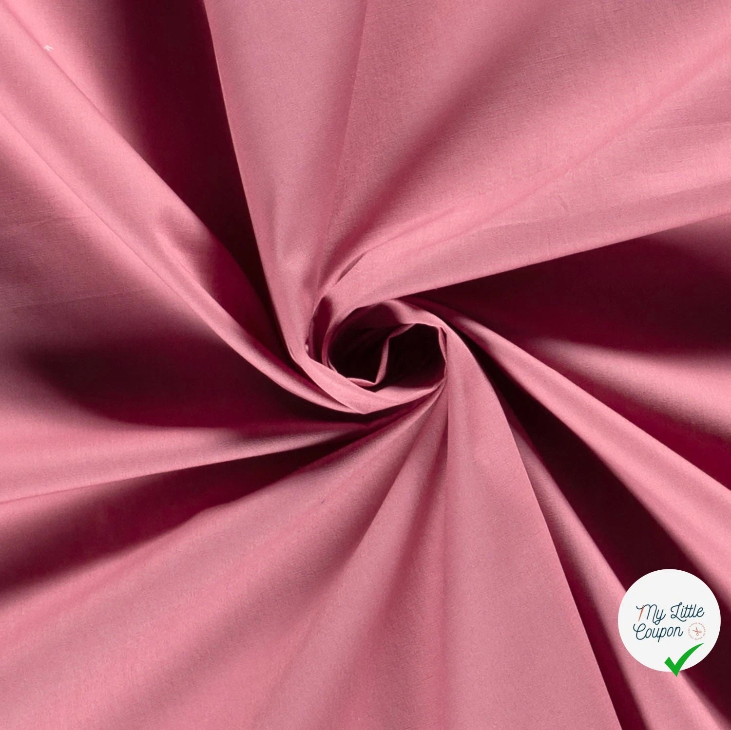 POPELINE DE COTON TISSU UNICOLORE ROSE #2 - My Little Coupon