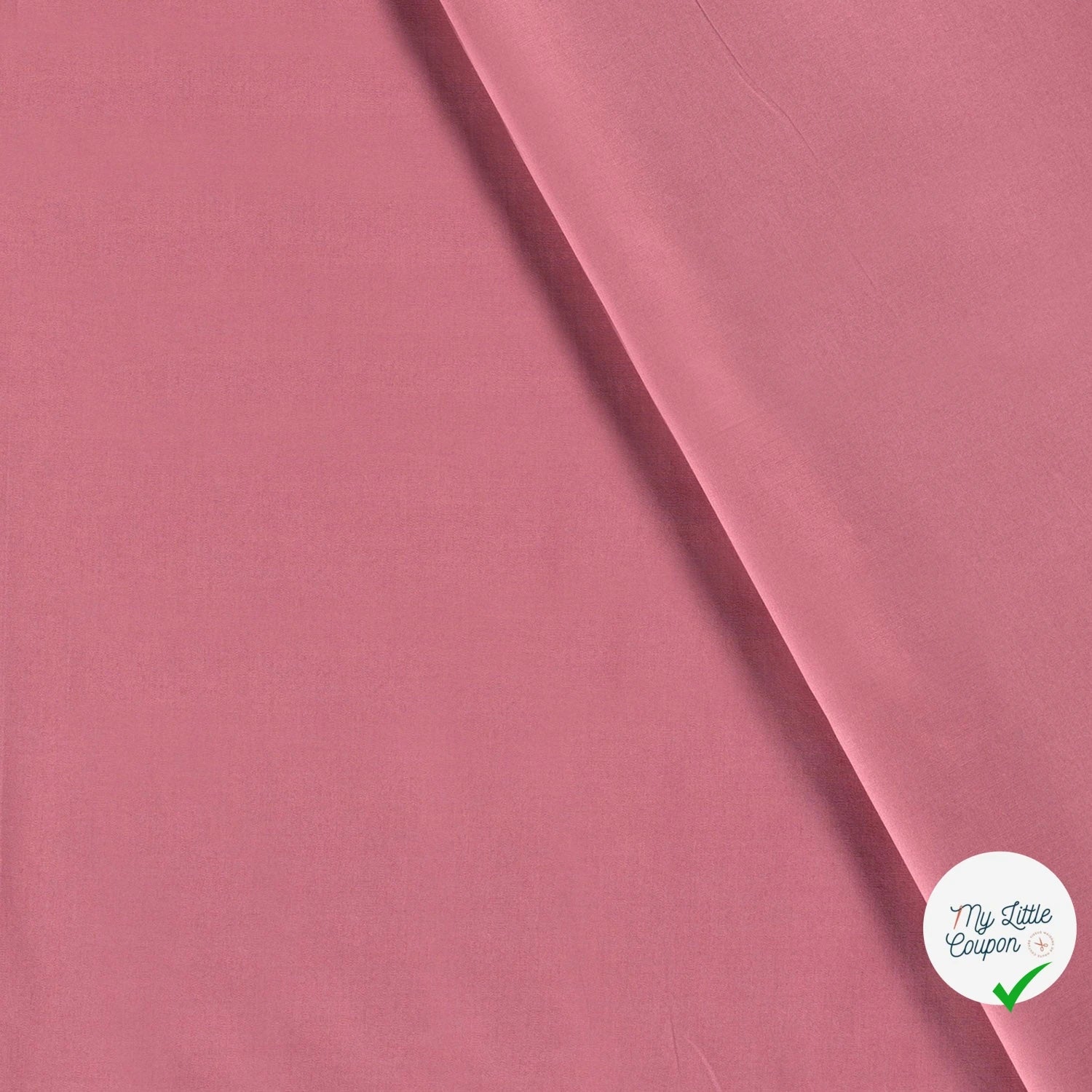 POPELINE DE COTON TISSU UNICOLORE ROSE #2 - My Little Coupon