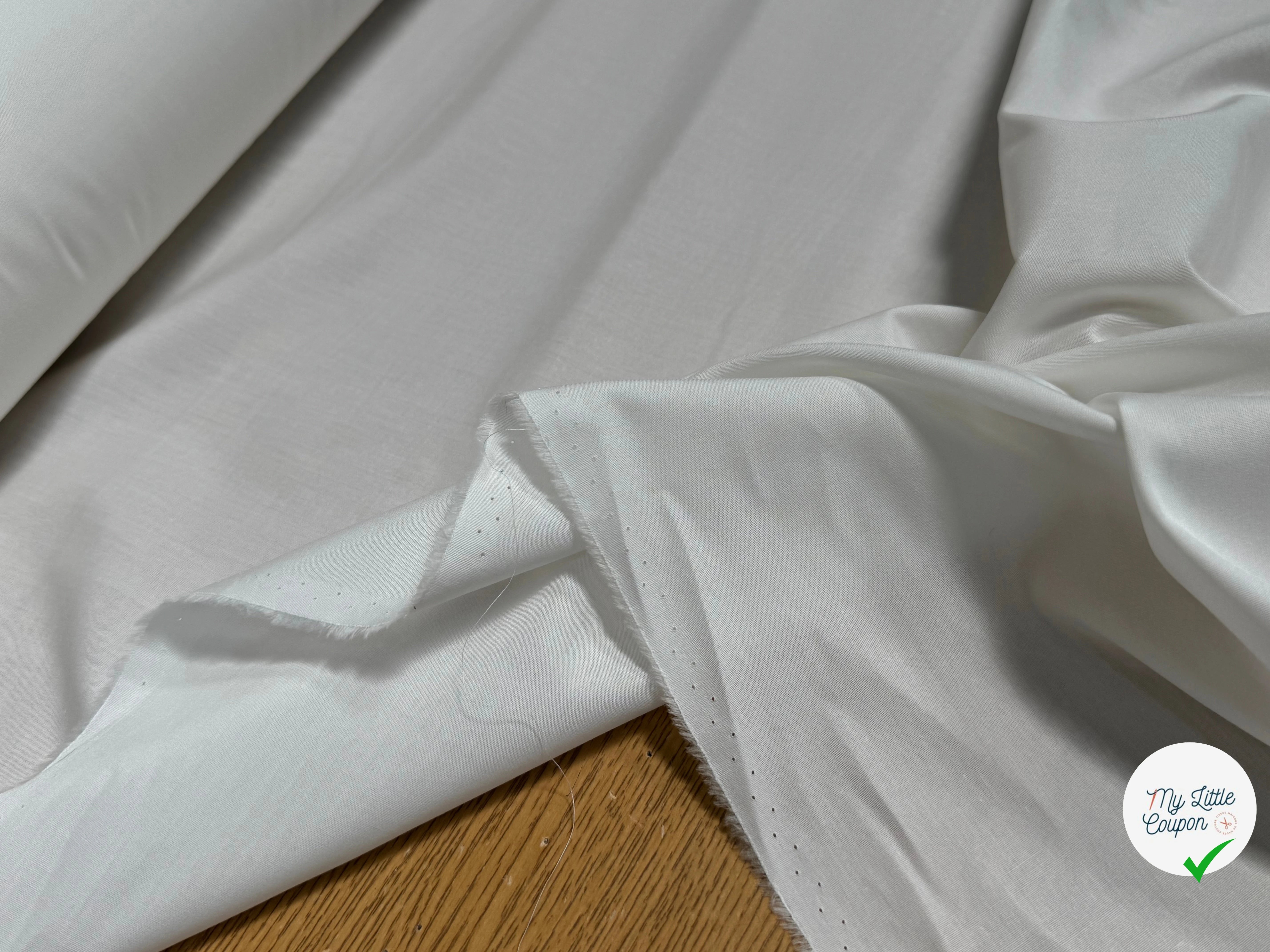 POPELINE DE COTON ULTRA PREMIUM BLANC CASSÉ - My Little Coupon
