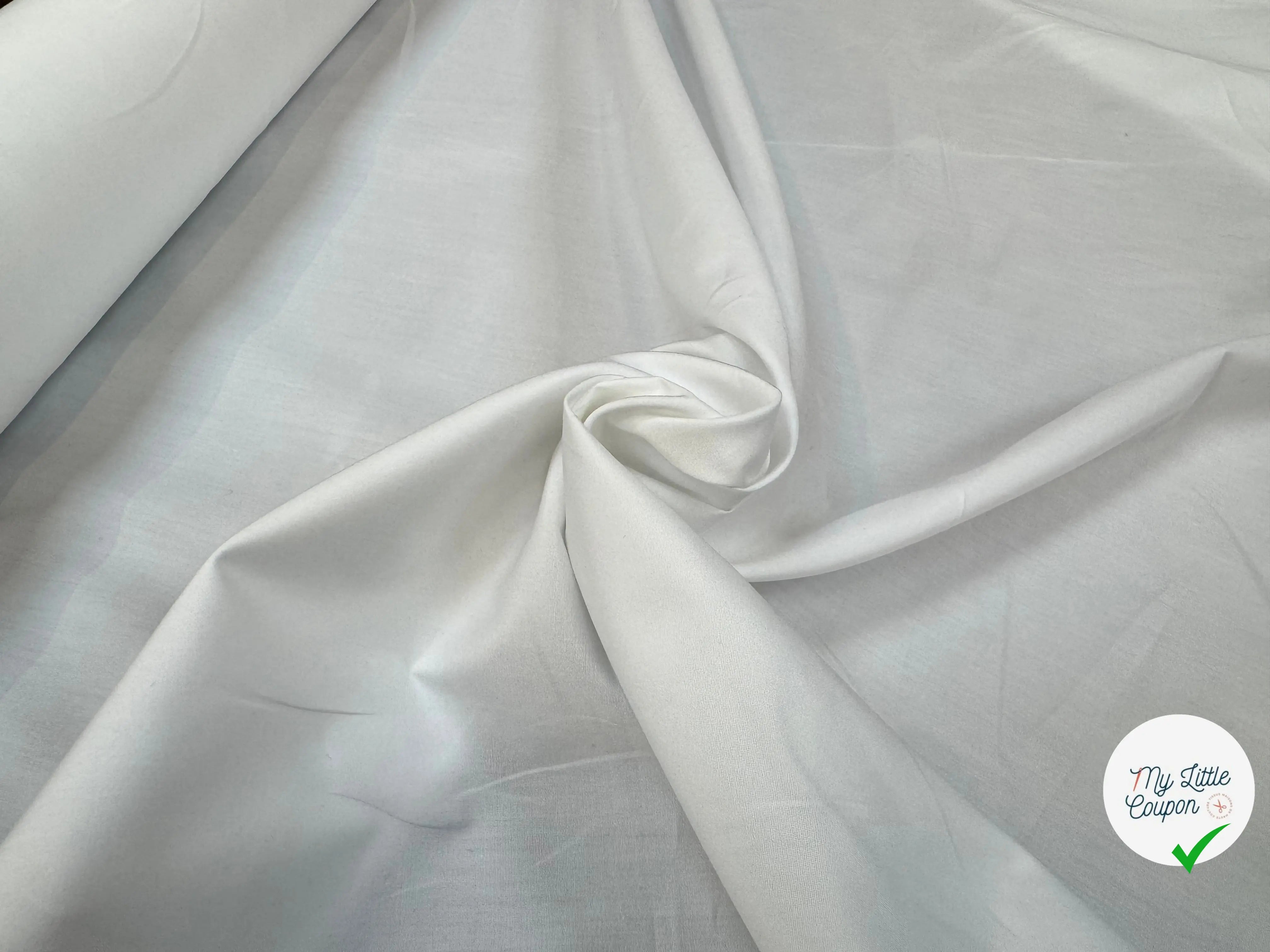 POPELINE DE COTON UNI BLANC 100% COTON - My Little Coupon