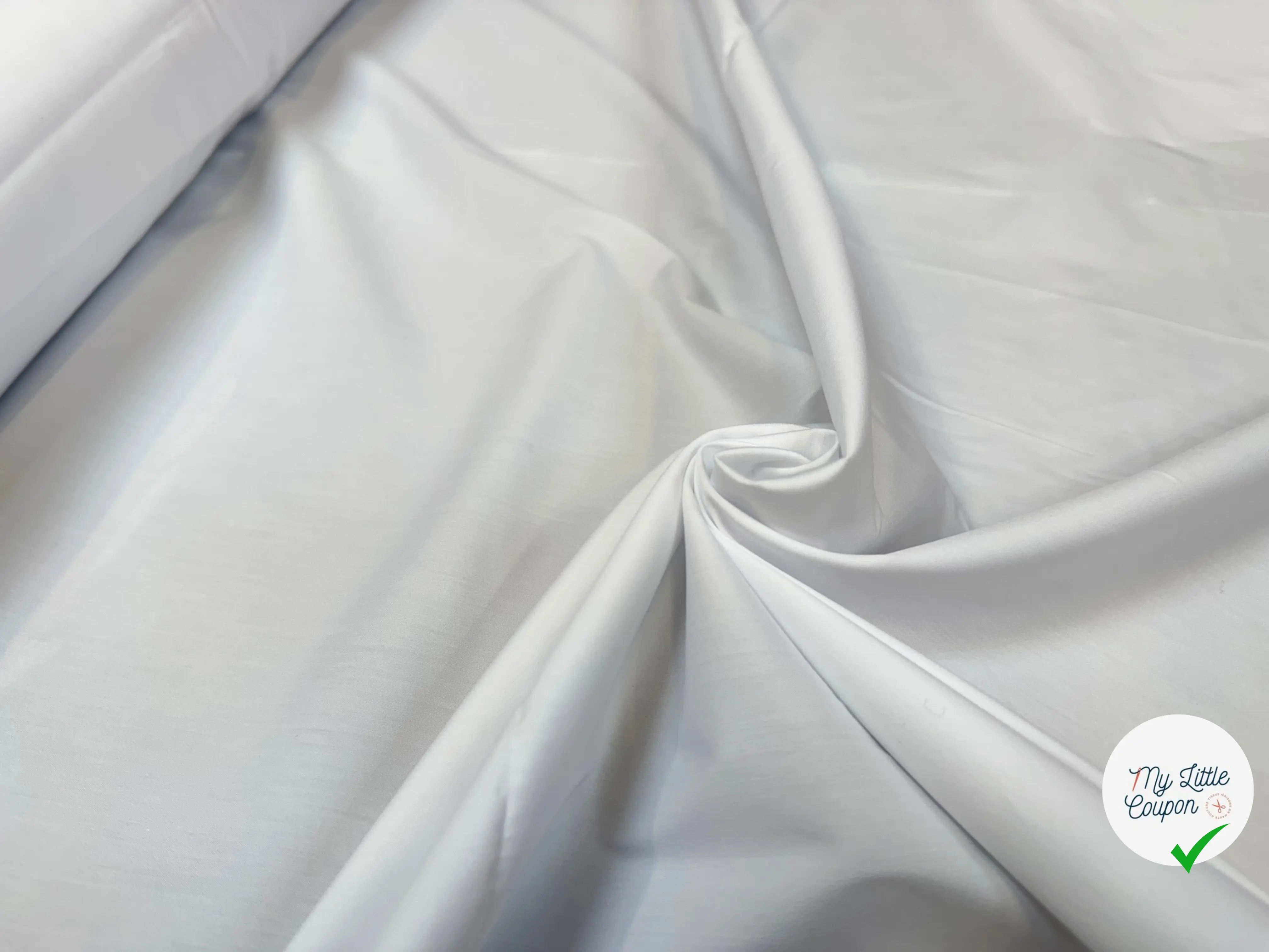 POPELINE DE COTON UNI BLANC STRECH - My Little Coupon