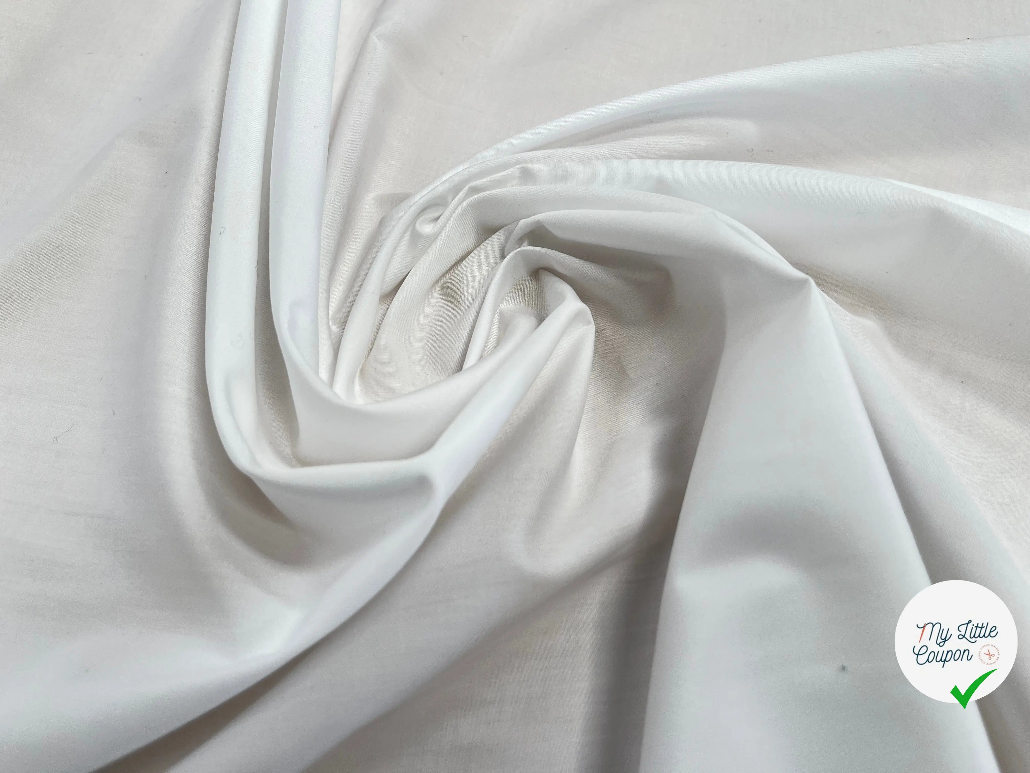 POPELINE DE COTON UNI BLANCHE - My Little Coupon