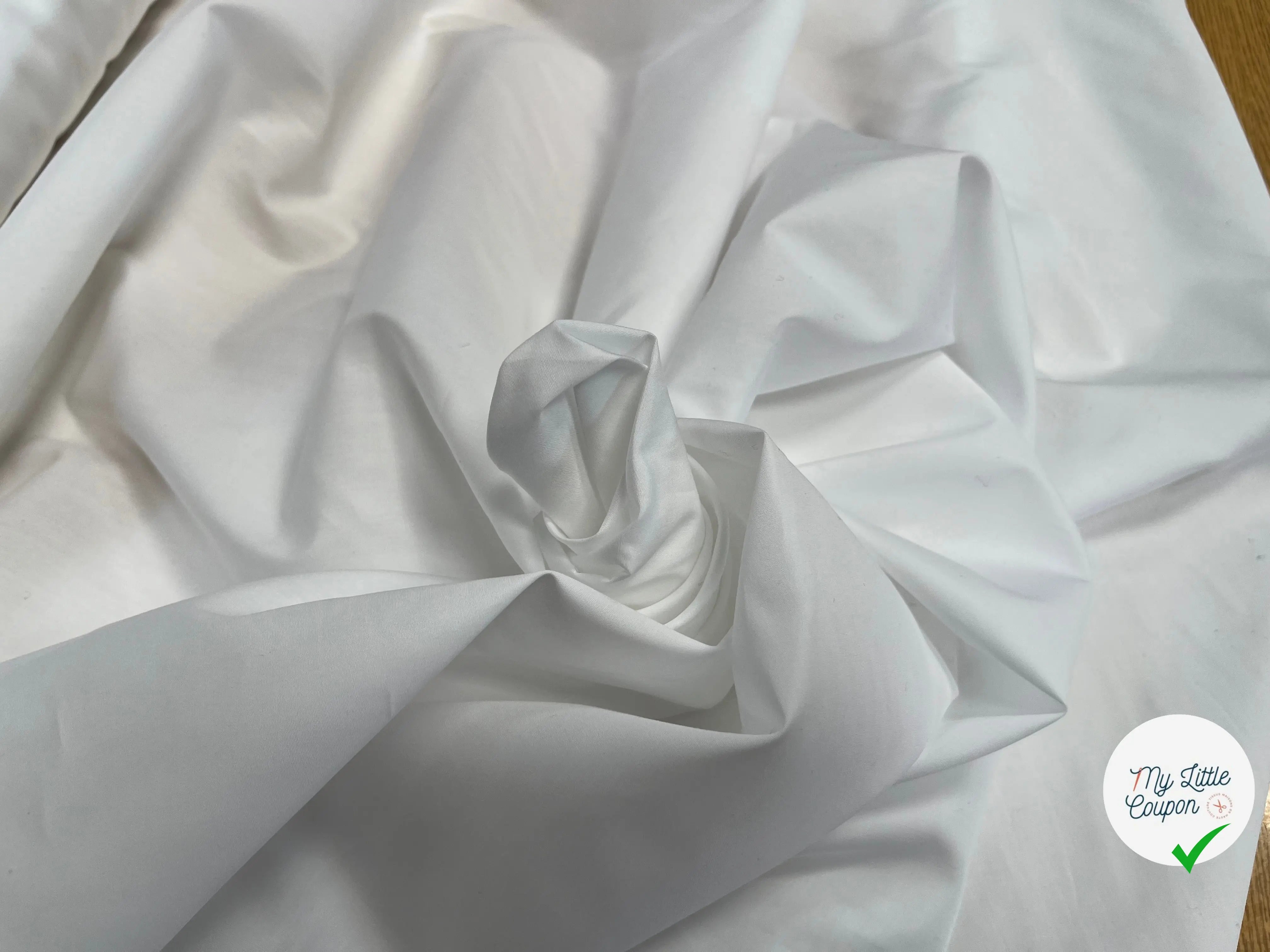 POPELINE DE COTON UNI BLANCHE - My Little Coupon