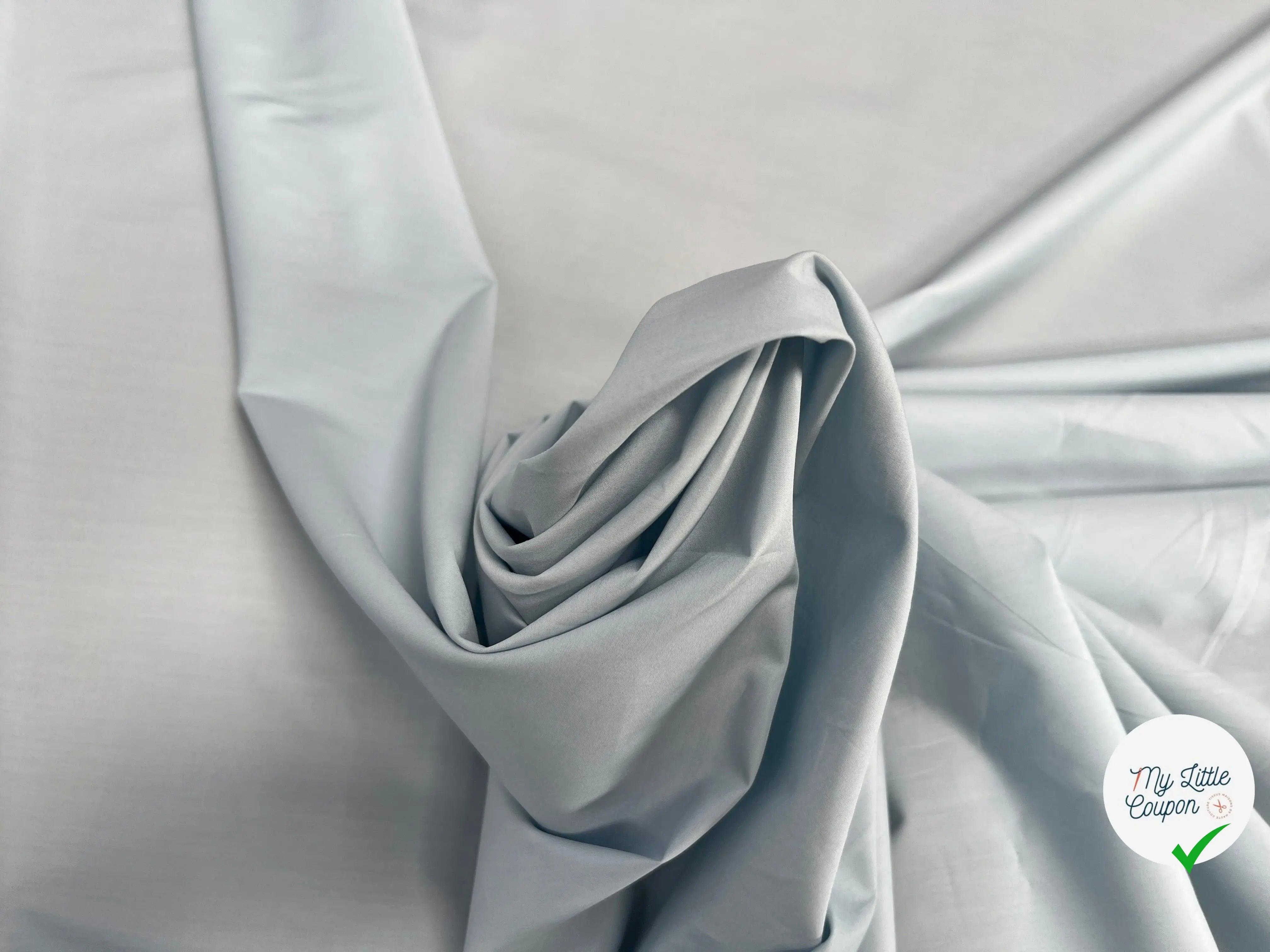 POPELINE DE COTON UNI BLEU CIEL - My Little Coupon