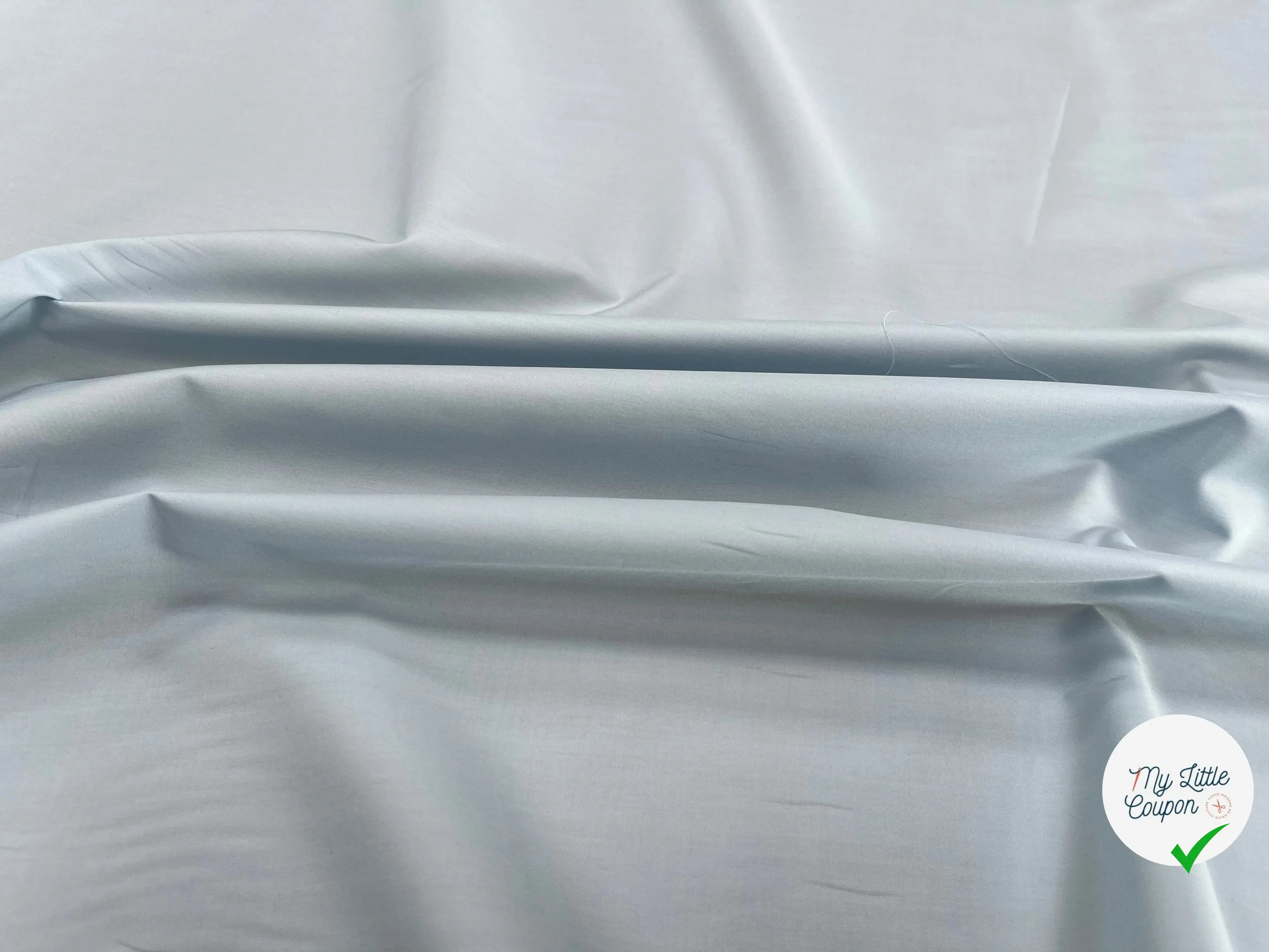 POPELINE DE COTON UNI BLEU CIEL - My Little Coupon
