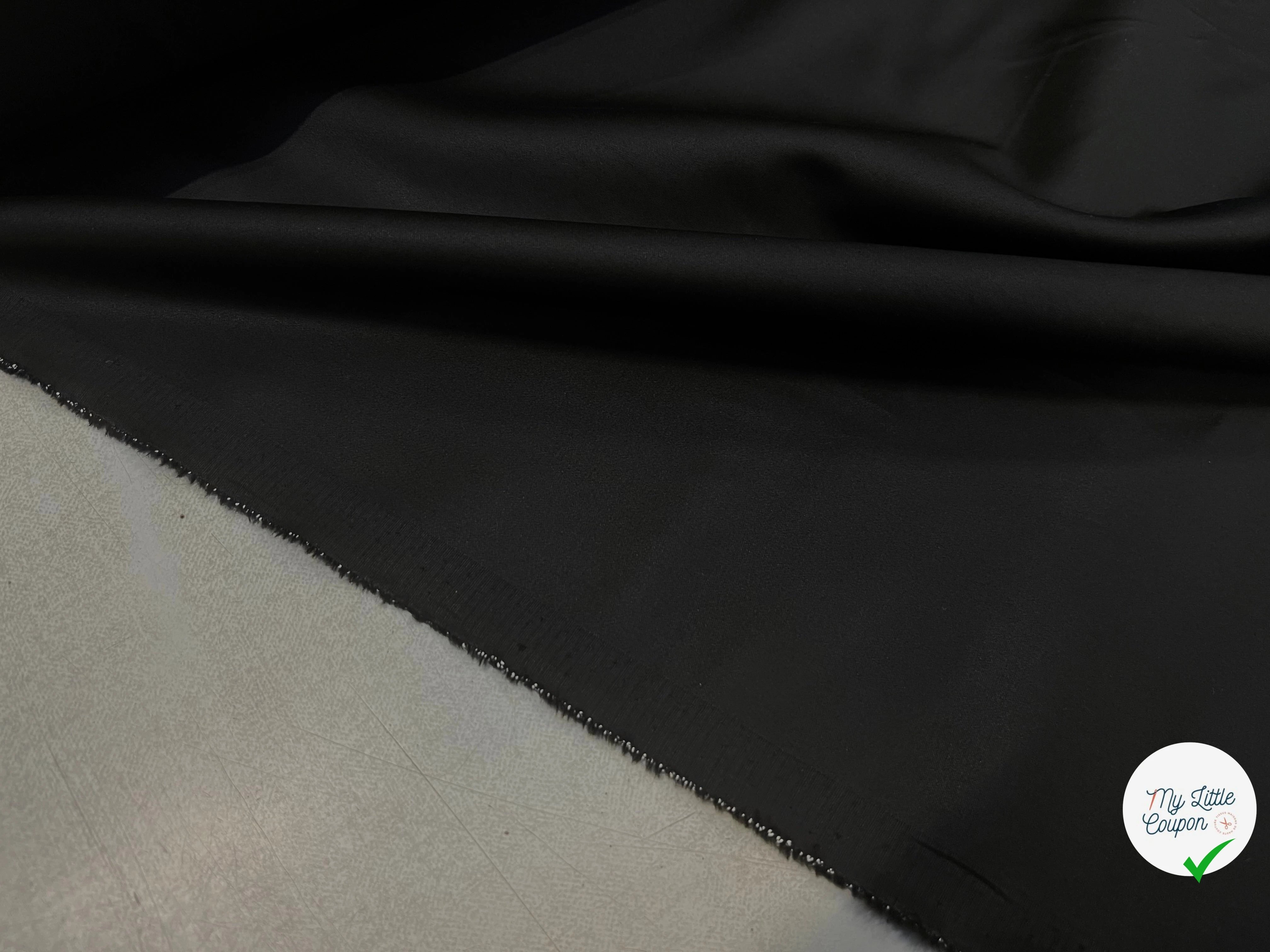 POPELINE DE COTON UNI NOIR FLUIDE SUBLIME 150CM - My Little Coupon