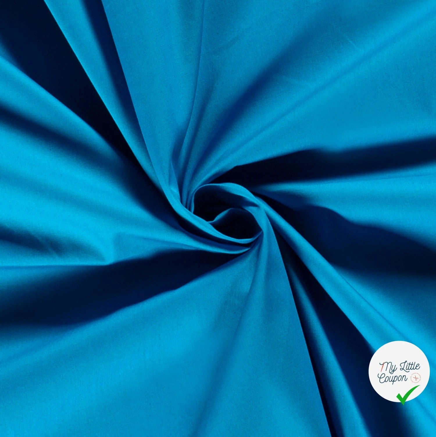 POPELINE DE COTON UNICOLORE BLEU CIEL - My Little Coupon