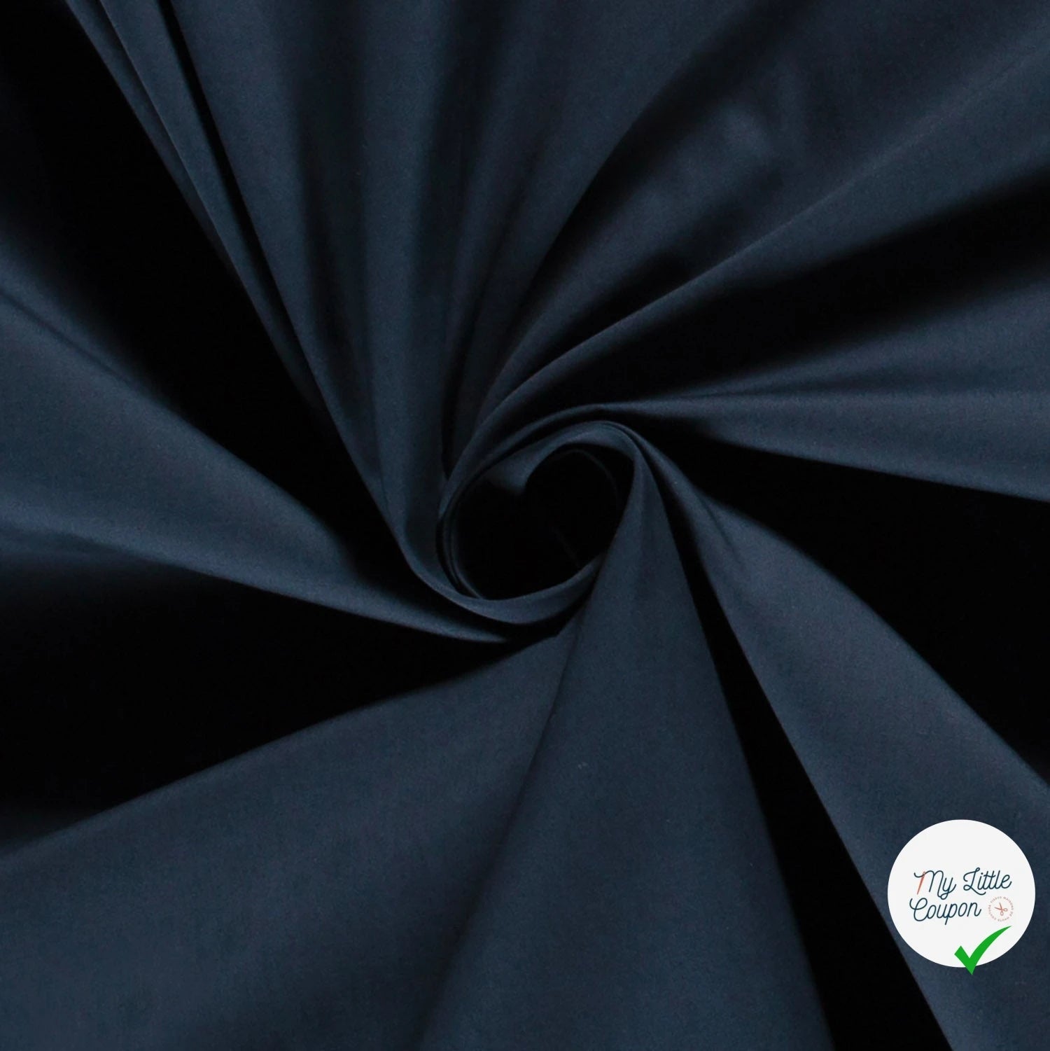 POPELINE DE COTON UNICOLORE BLEU MARINE - My Little Coupon