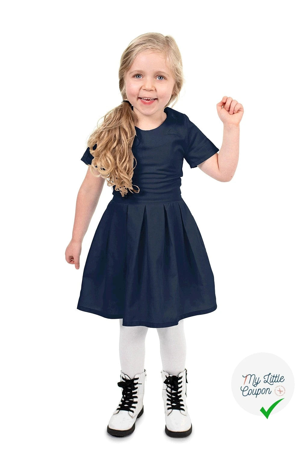 POPELINE DE COTON UNICOLORE BLEU MARINE - My Little Coupon