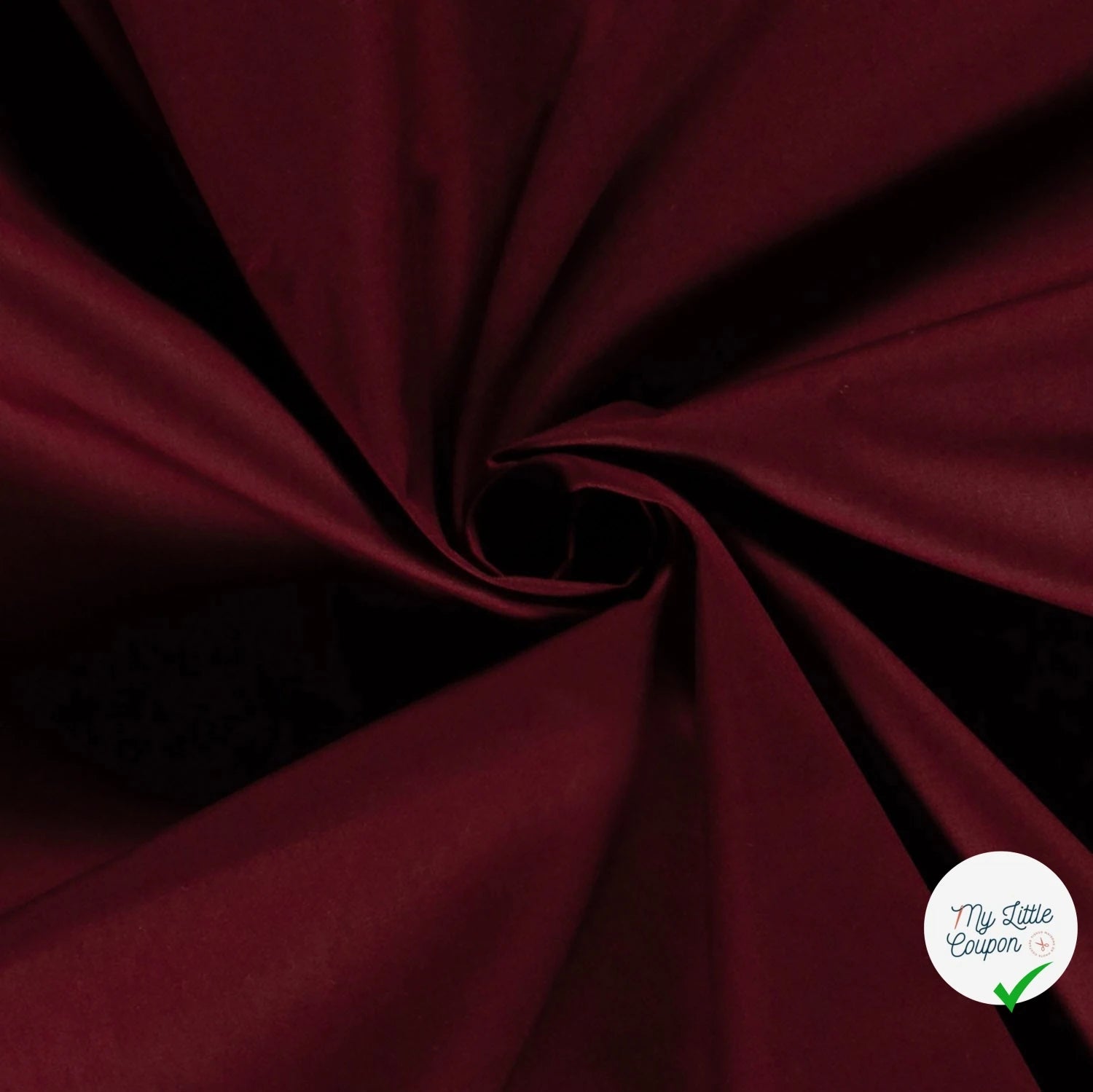 POPELINE DE COTON UNICOLORE BORDEAUX - My Little Coupon