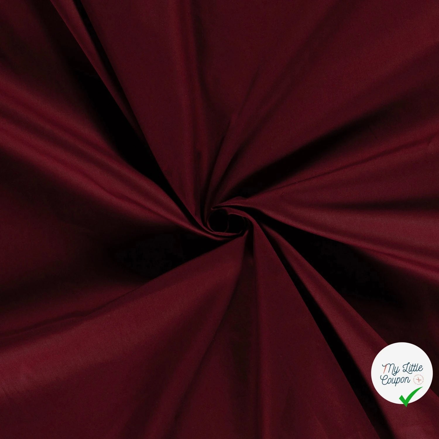 POPELINE DE COTON UNICOLORE BORDEAUX - My Little Coupon