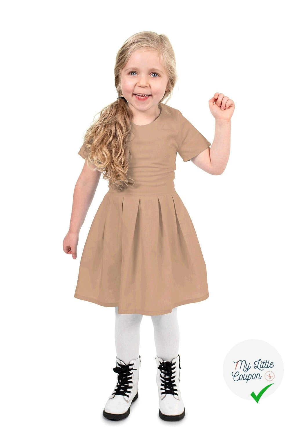 POPELINE DE COTON UNICOLORE CAMEL - My Little Coupon