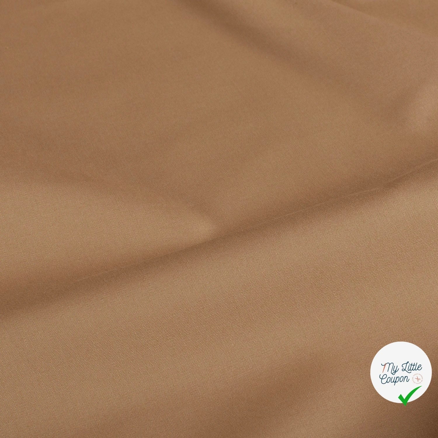 POPELINE DE COTON UNICOLORE CAMEL - My Little Coupon