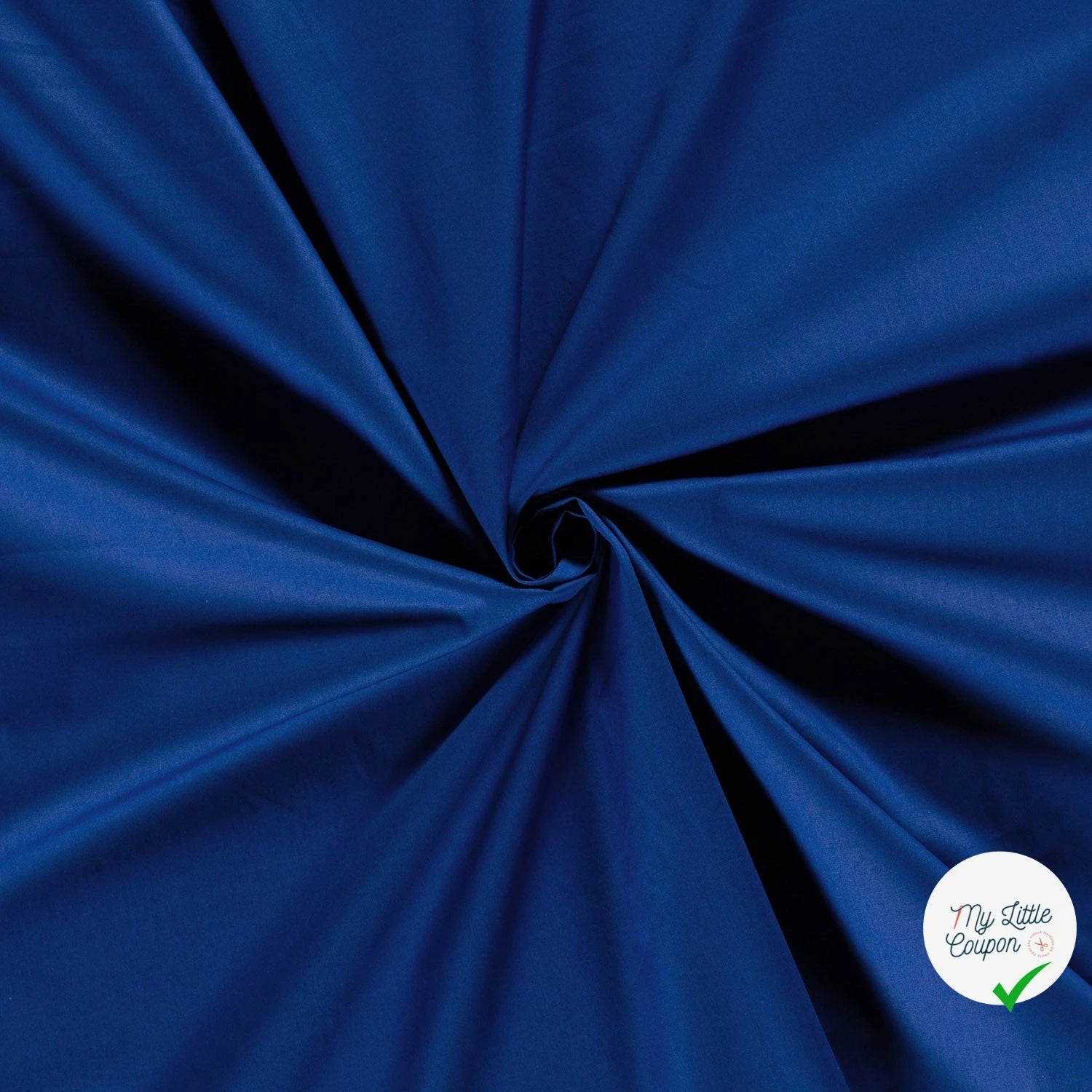 POPELINE DE COTON UNICOLORE COBALT - My Little Coupon