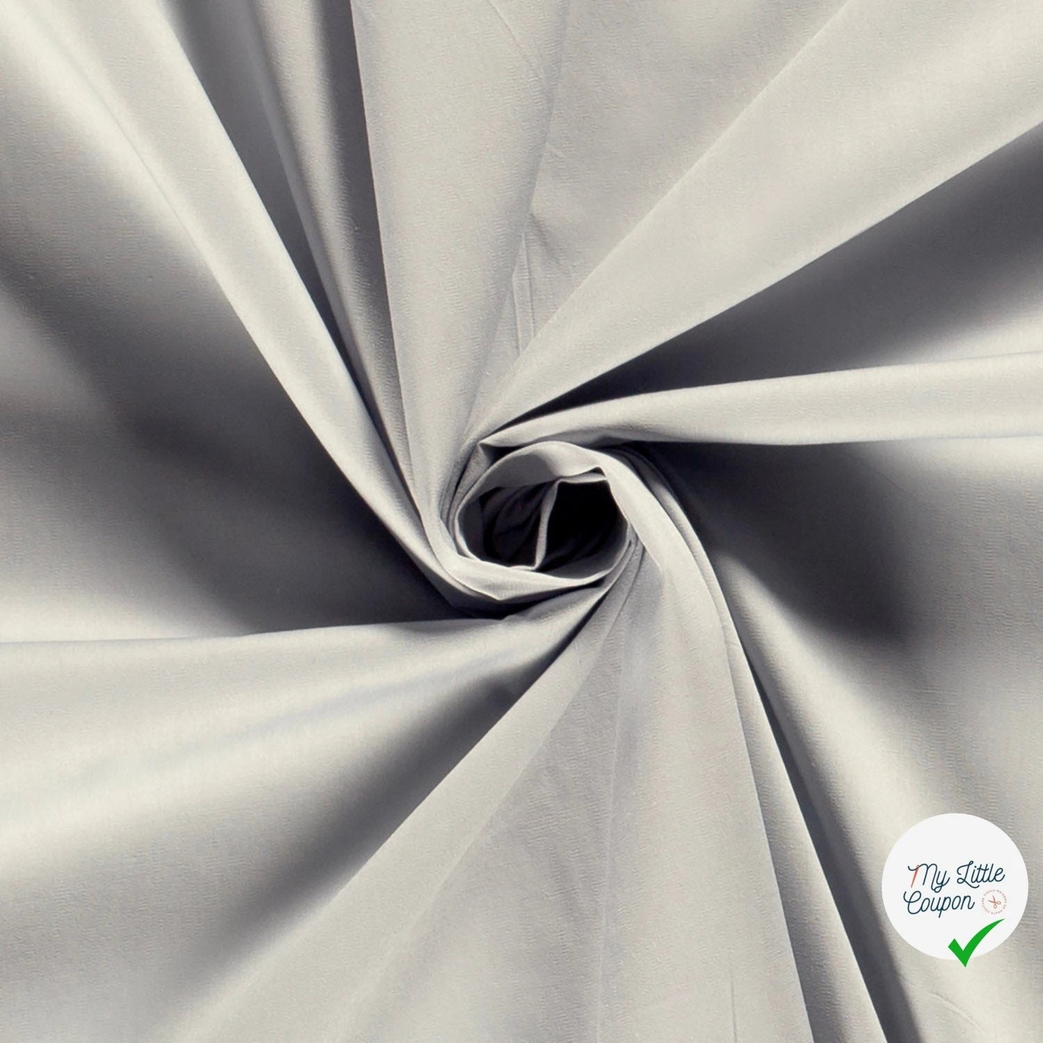 POPELINE DE COTON UNICOLORE GRIS CLAIR - My Little Coupon