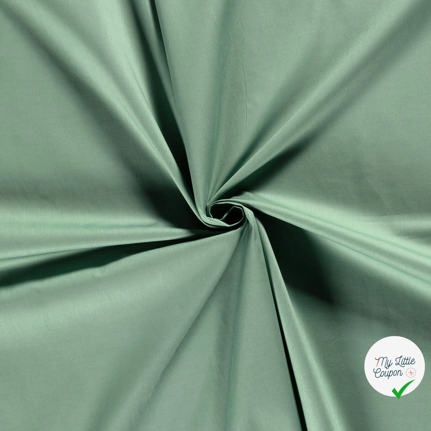 POPELINE DE COTON UNICOLORE MENTHE FONCEE - My Little Coupon