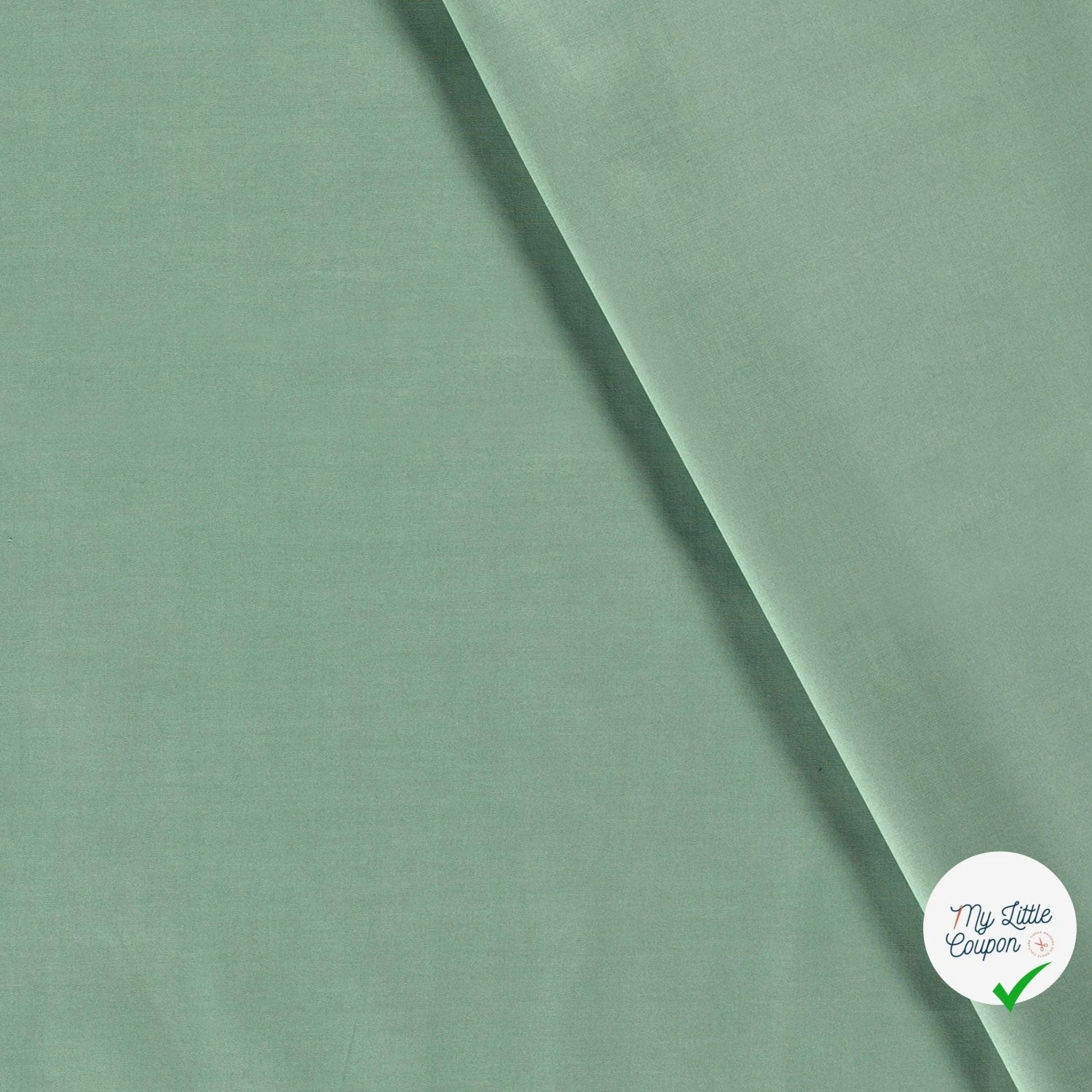 POPELINE DE COTON UNICOLORE MENTHE FONCEE - My Little Coupon