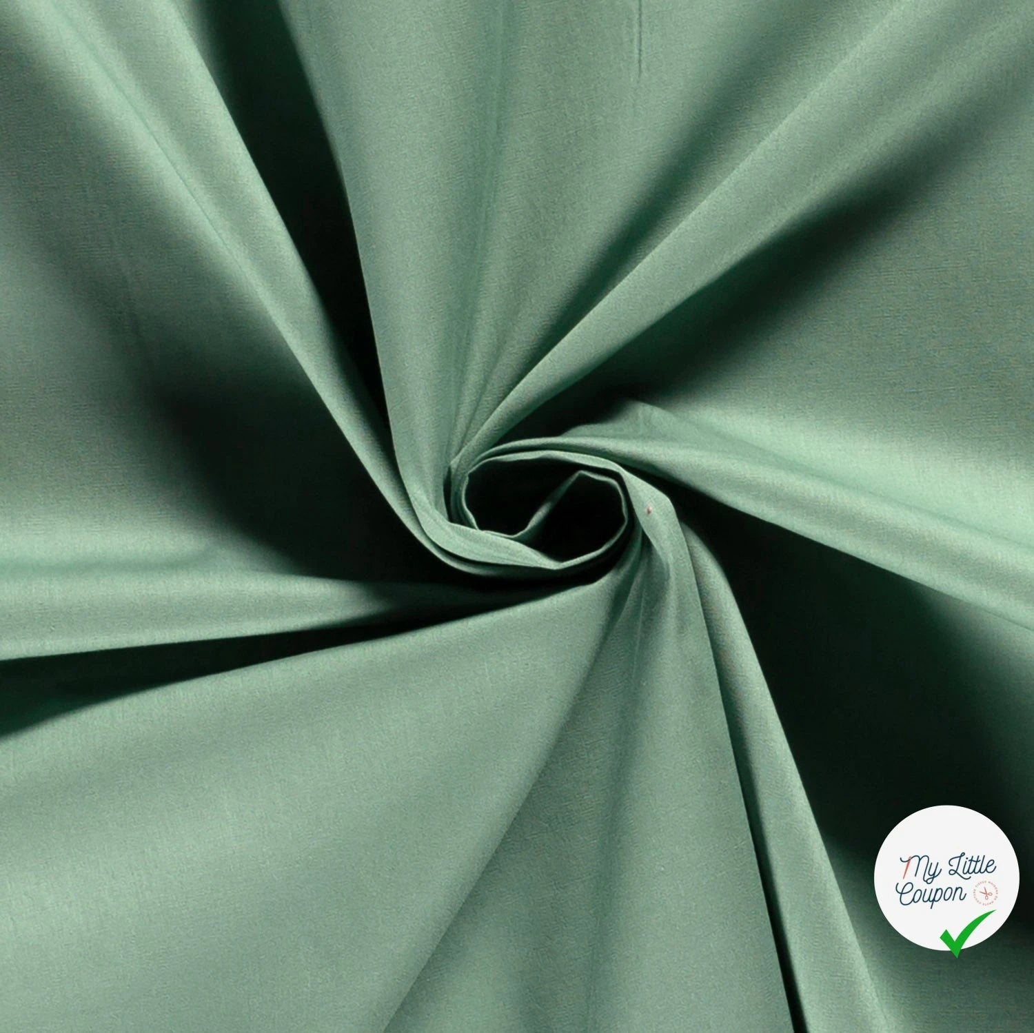 POPELINE DE COTON UNICOLORE MENTHE FONCEE - My Little Coupon