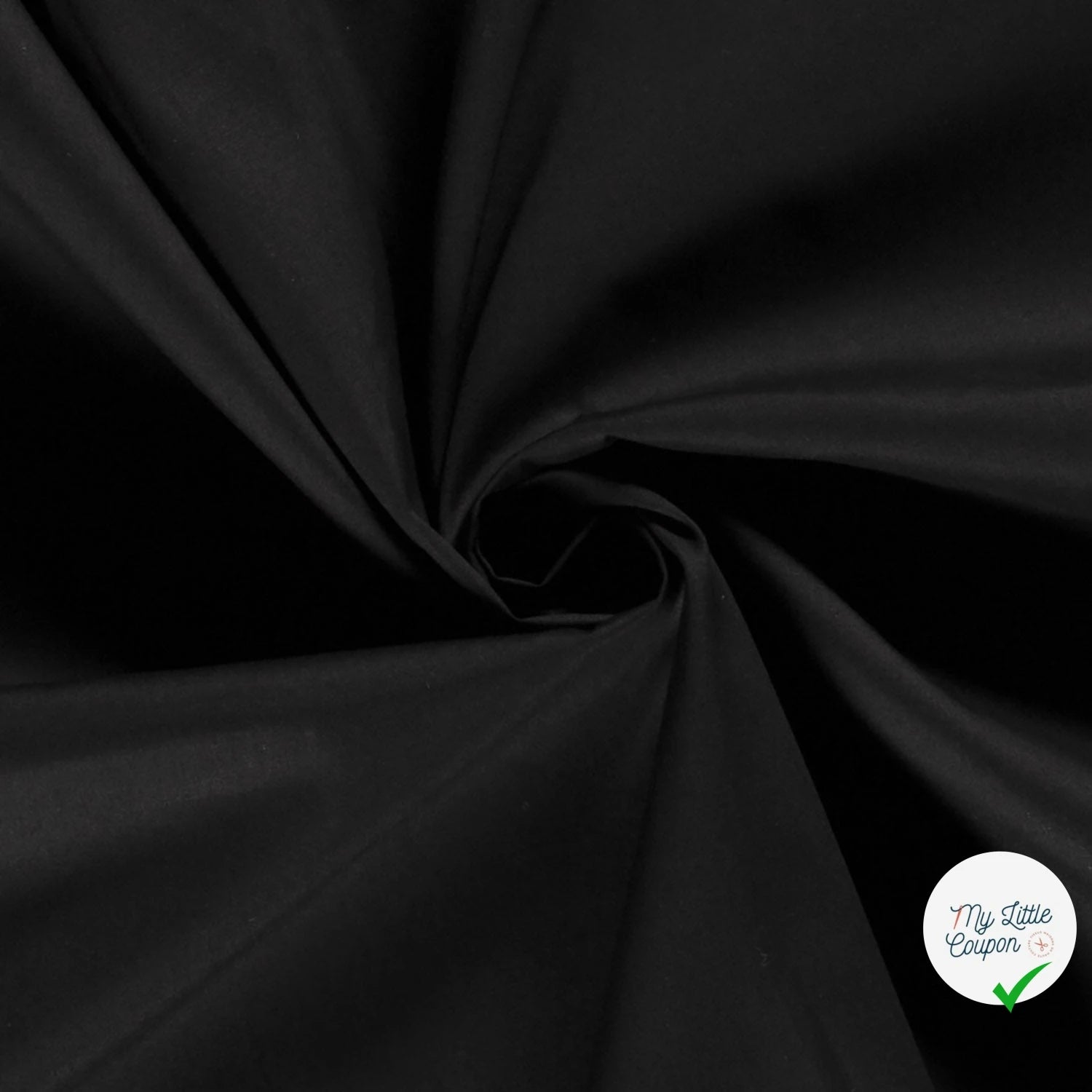 POPELINE DE COTON UNICOLORE NOIR - My Little Coupon
