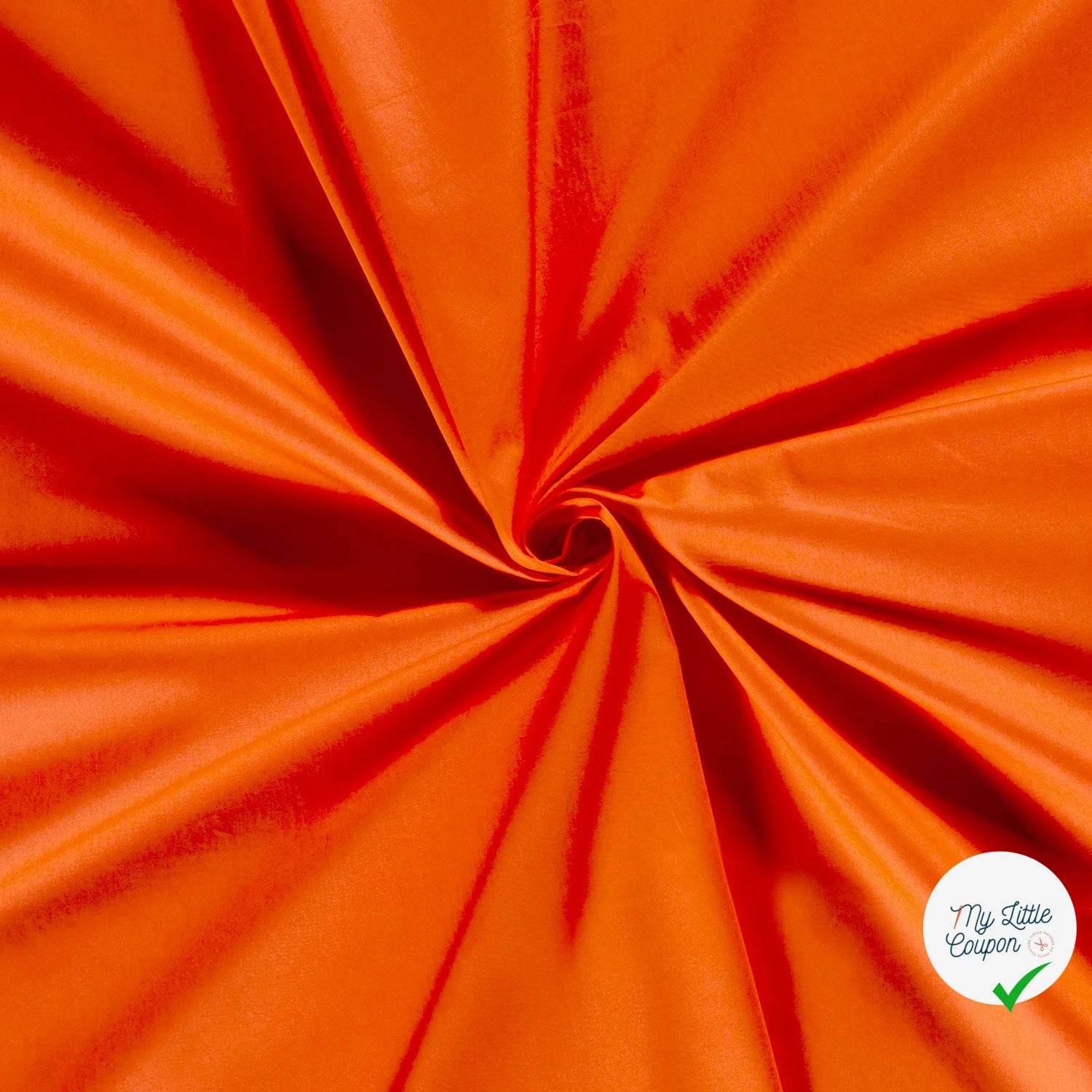 POPELINE DE COTON UNICOLORE ORANGE - My Little Coupon