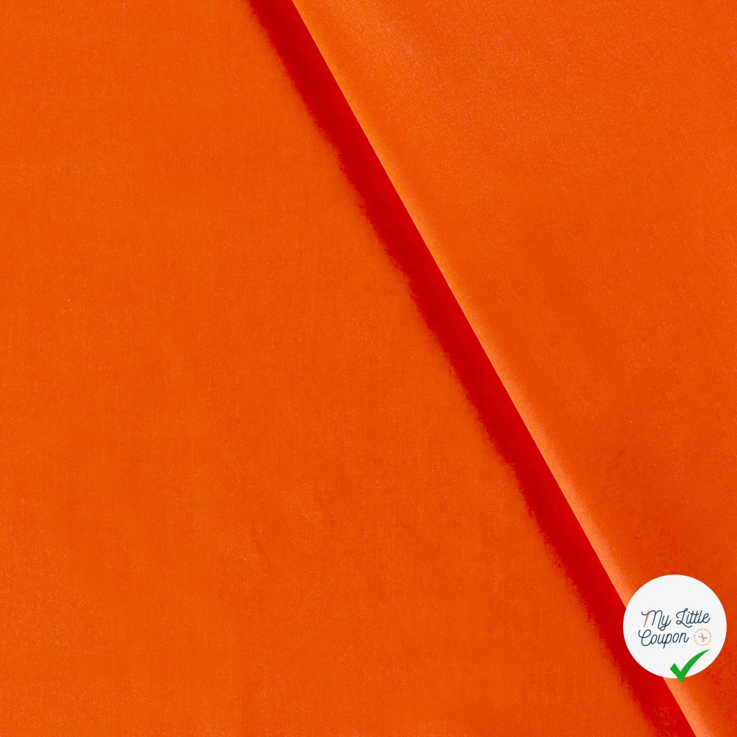 POPELINE DE COTON UNICOLORE ORANGE - My Little Coupon