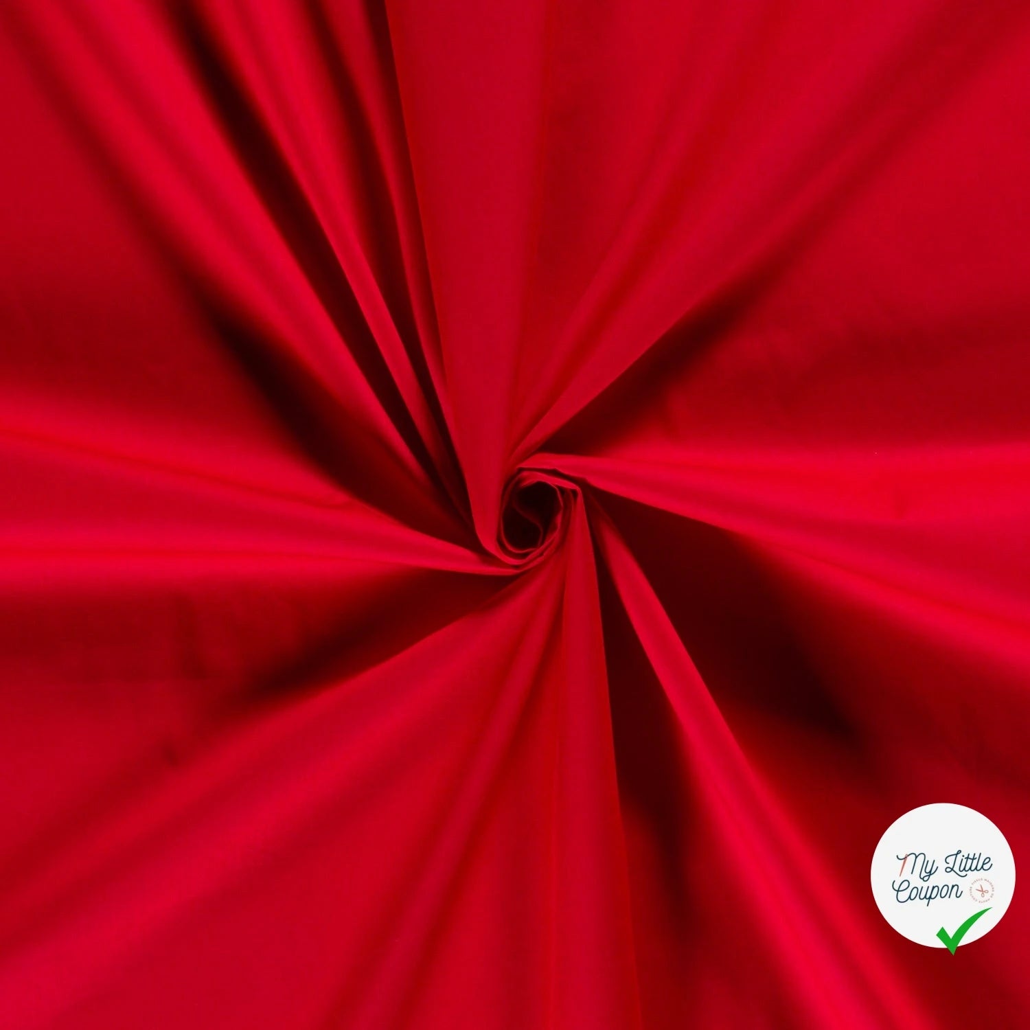 POPELINE DE COTON UNICOLORE ROUGE - My Little Coupon