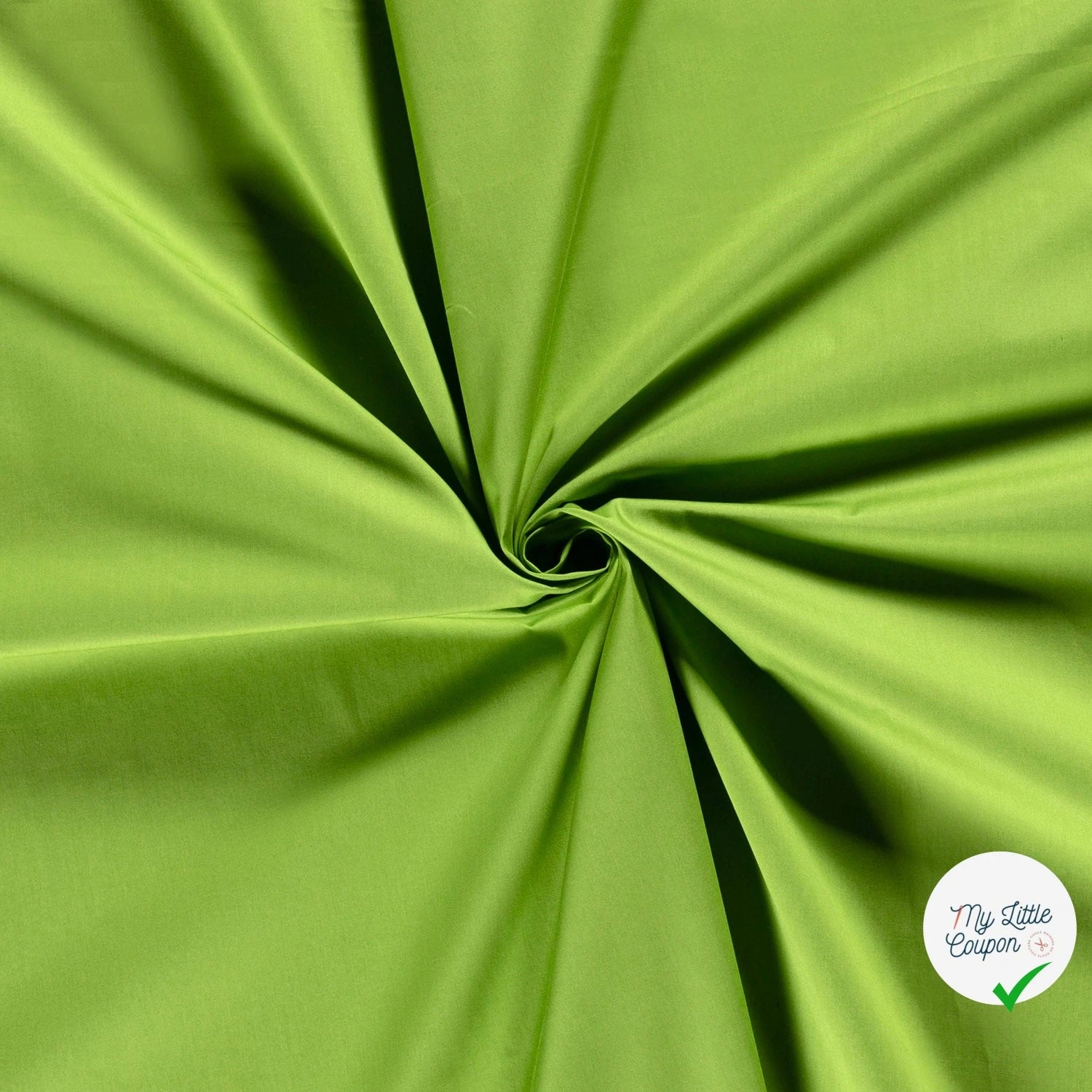 POPELINE DE COTON UNICOLORE VERT CITRON - My Little Coupon