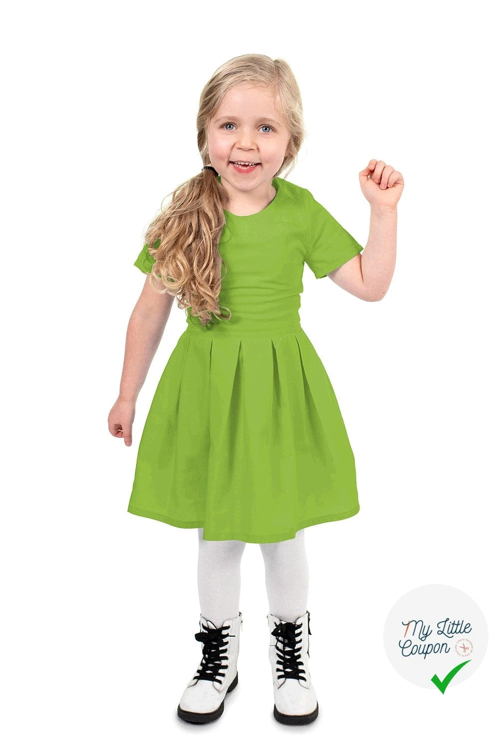 POPELINE DE COTON UNICOLORE VERT CITRON - My Little Coupon