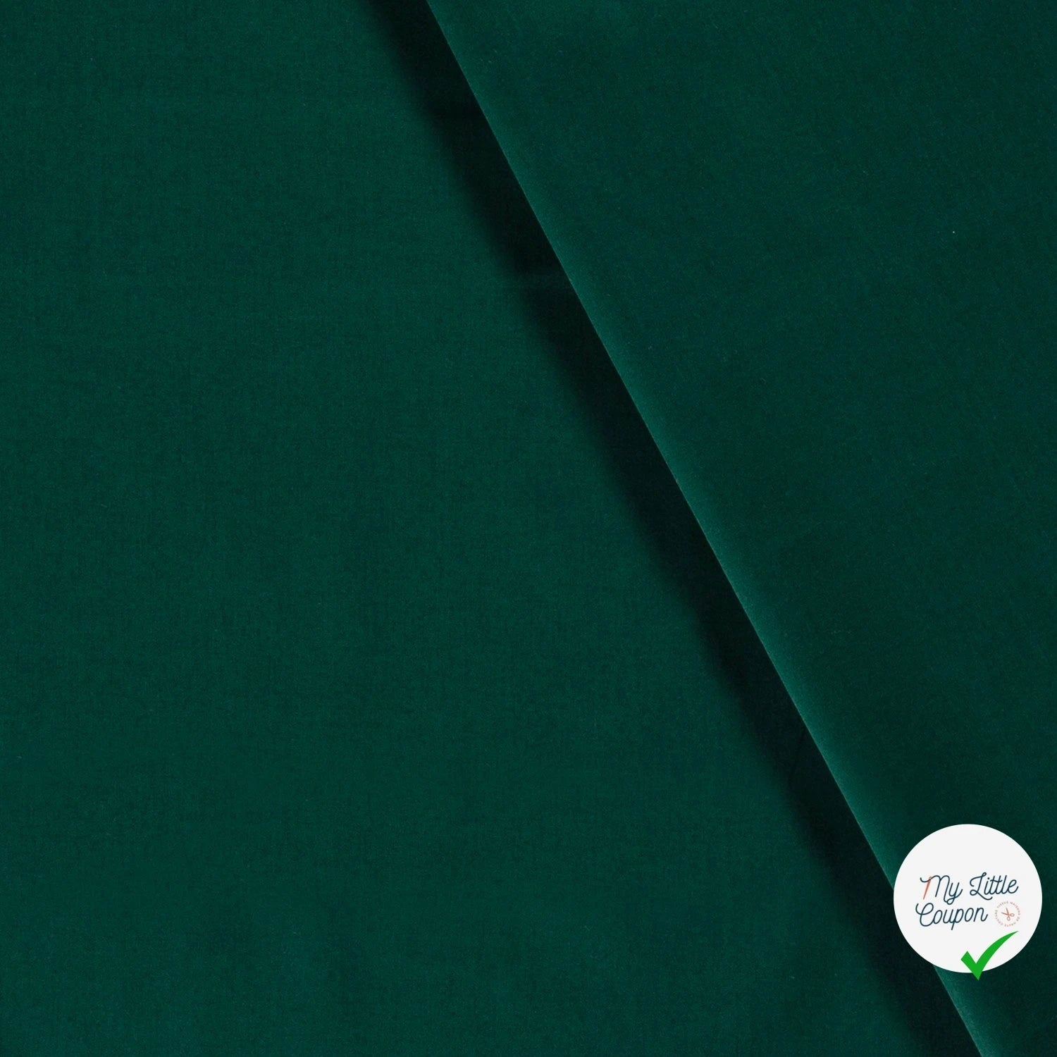 POPELINE DE COTON UNICOLORE VERT FONCE - My Little Coupon