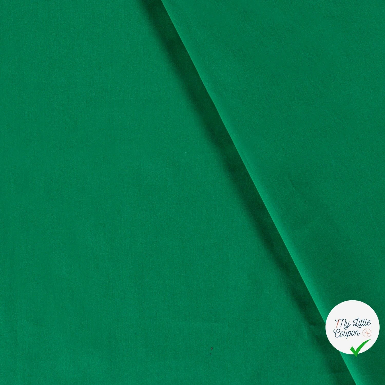 POPELINE DE COTON UNICOLORE VERT FORET - My Little Coupon