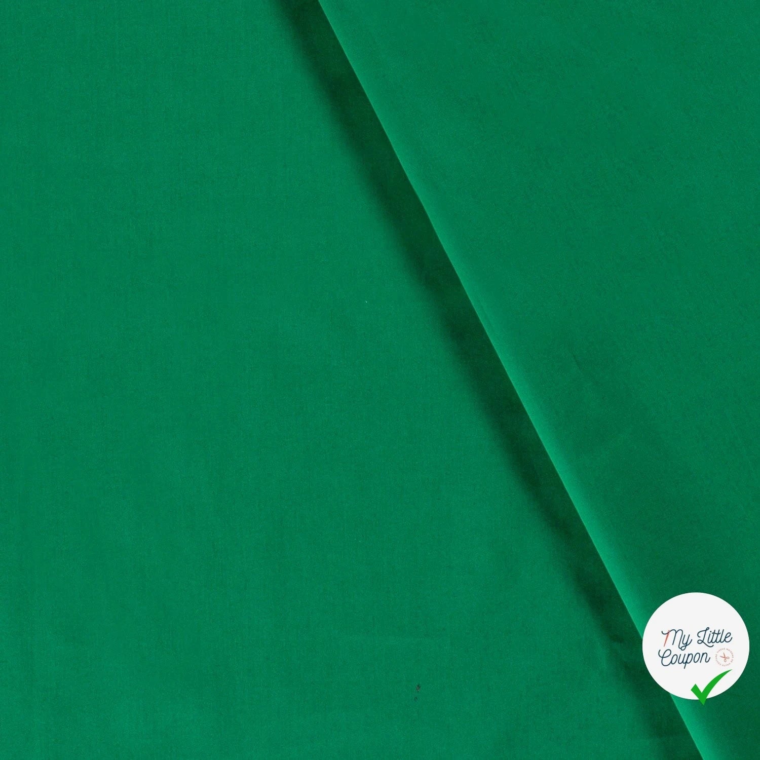 POPELINE DE COTON UNICOLORE VERT FORET - My Little Coupon