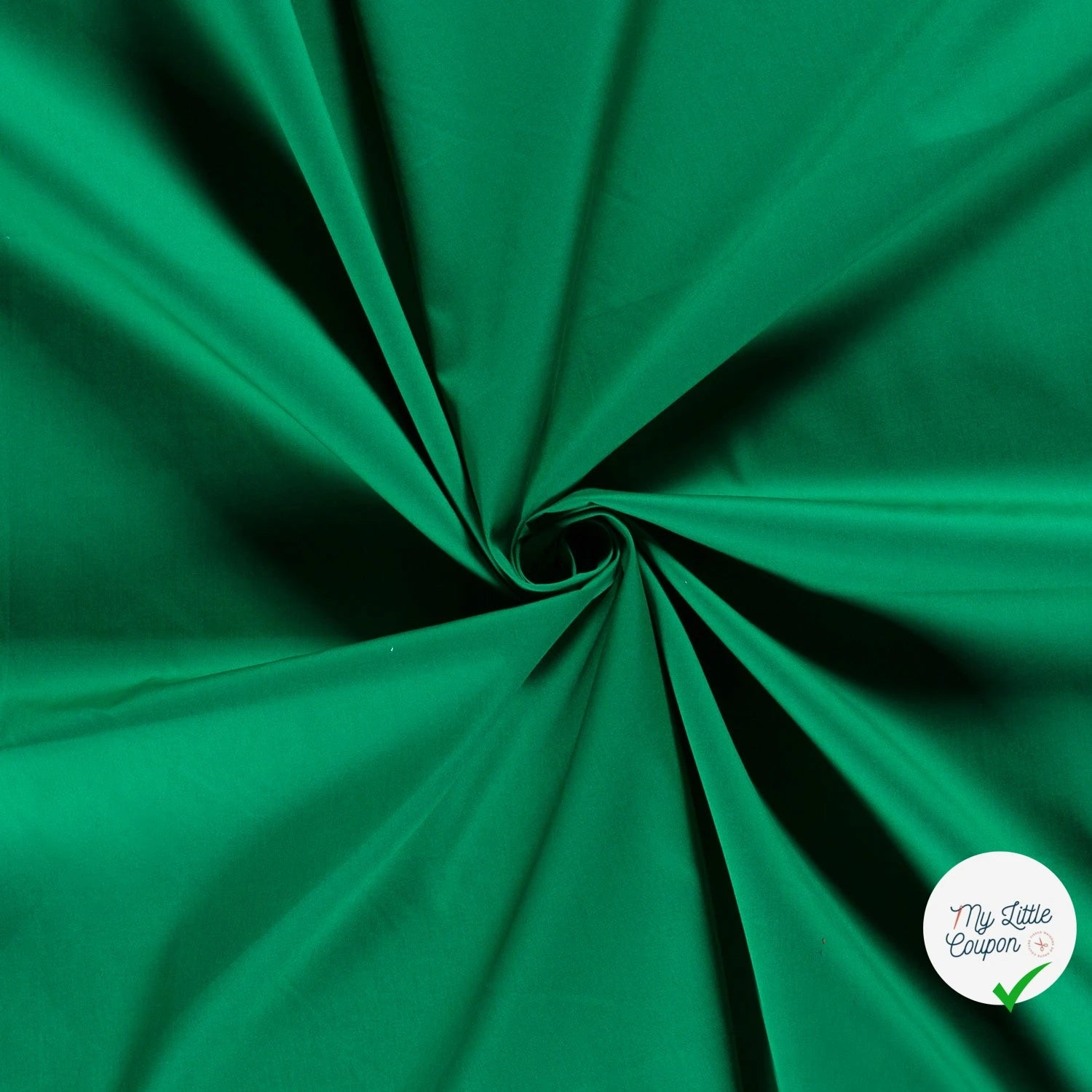 POPELINE DE COTON UNICOLORE VERT FORET - My Little Coupon