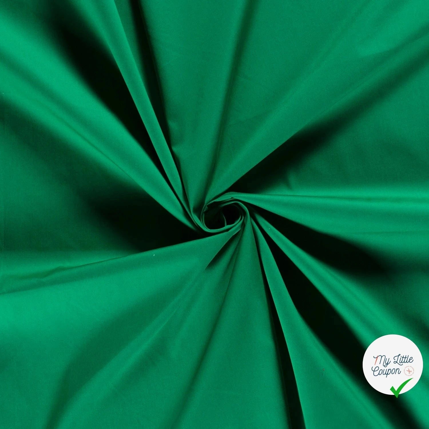 POPELINE DE COTON UNICOLORE VERT FORET - My Little Coupon
